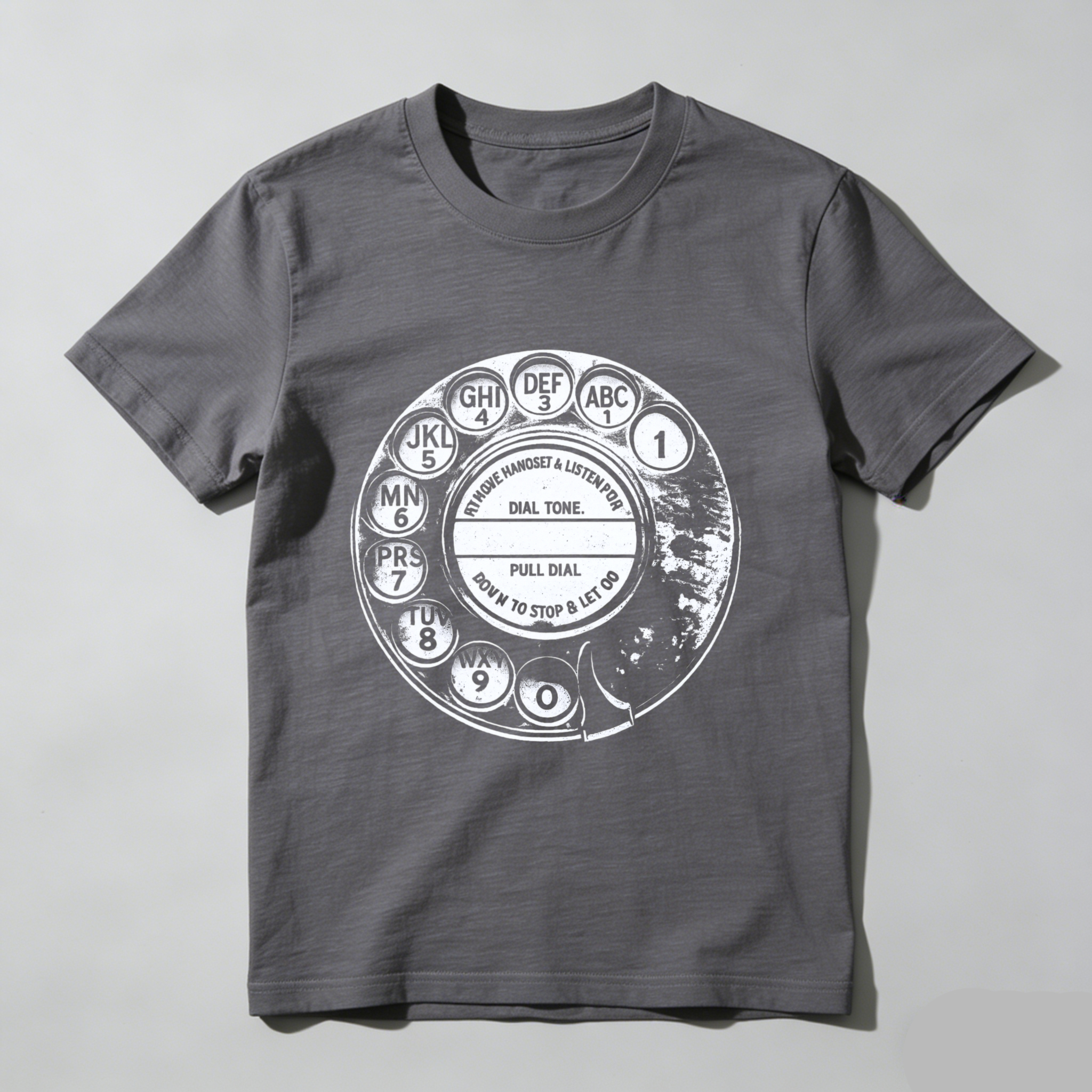 Vintage Rotary Phone Dial Design T-Shirt Made In Usa Classic Retro Telephone Graphic Unisex Black Shirt