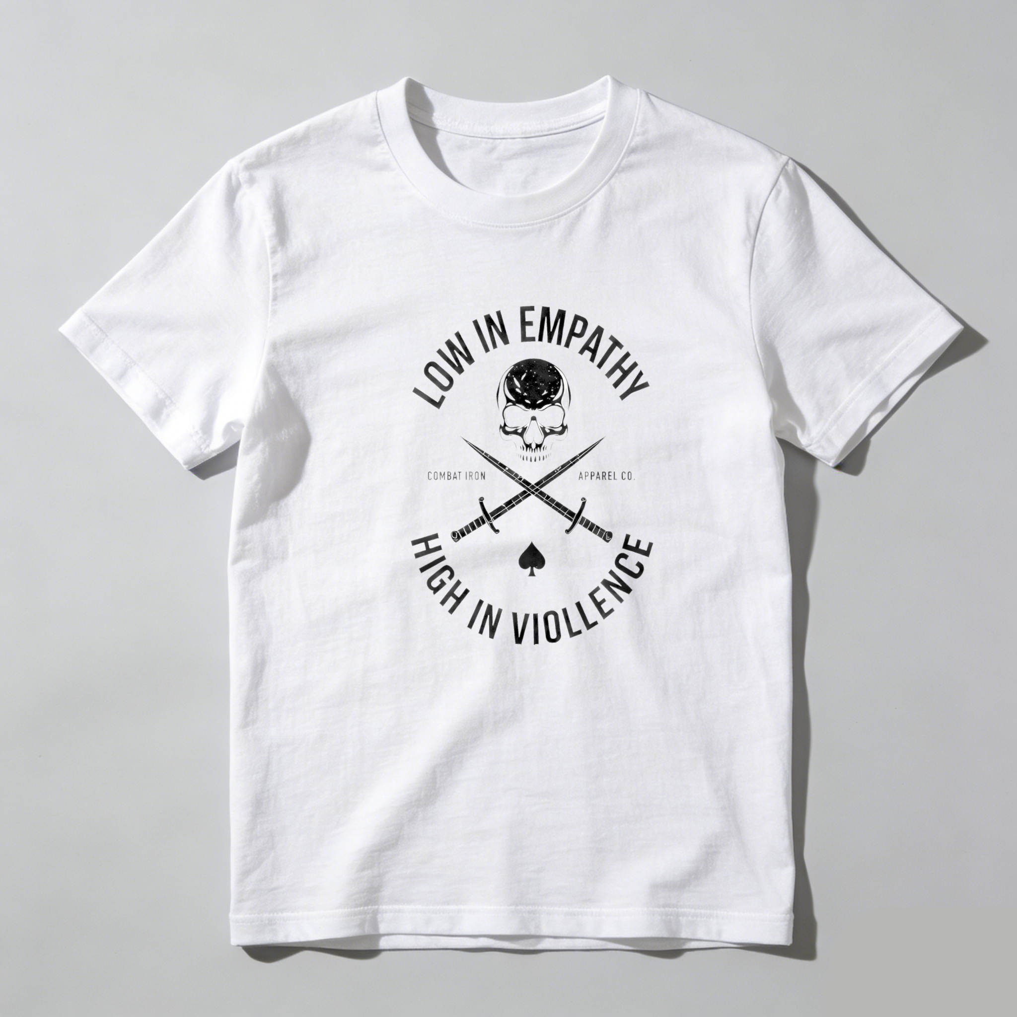 TEECURENT Low In Empathy High In Violence Pure Cotton Short Sleeve T Shirt-TeeCurent