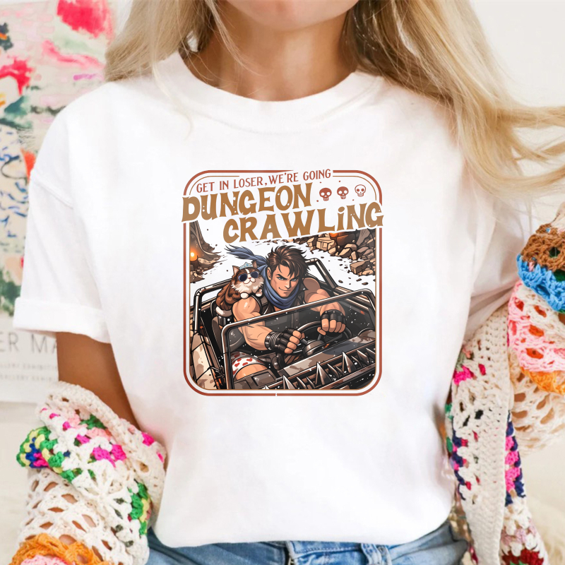 Dungeon Crawling Adventure With Characters In Vehicle Unisex Classic T-shirt