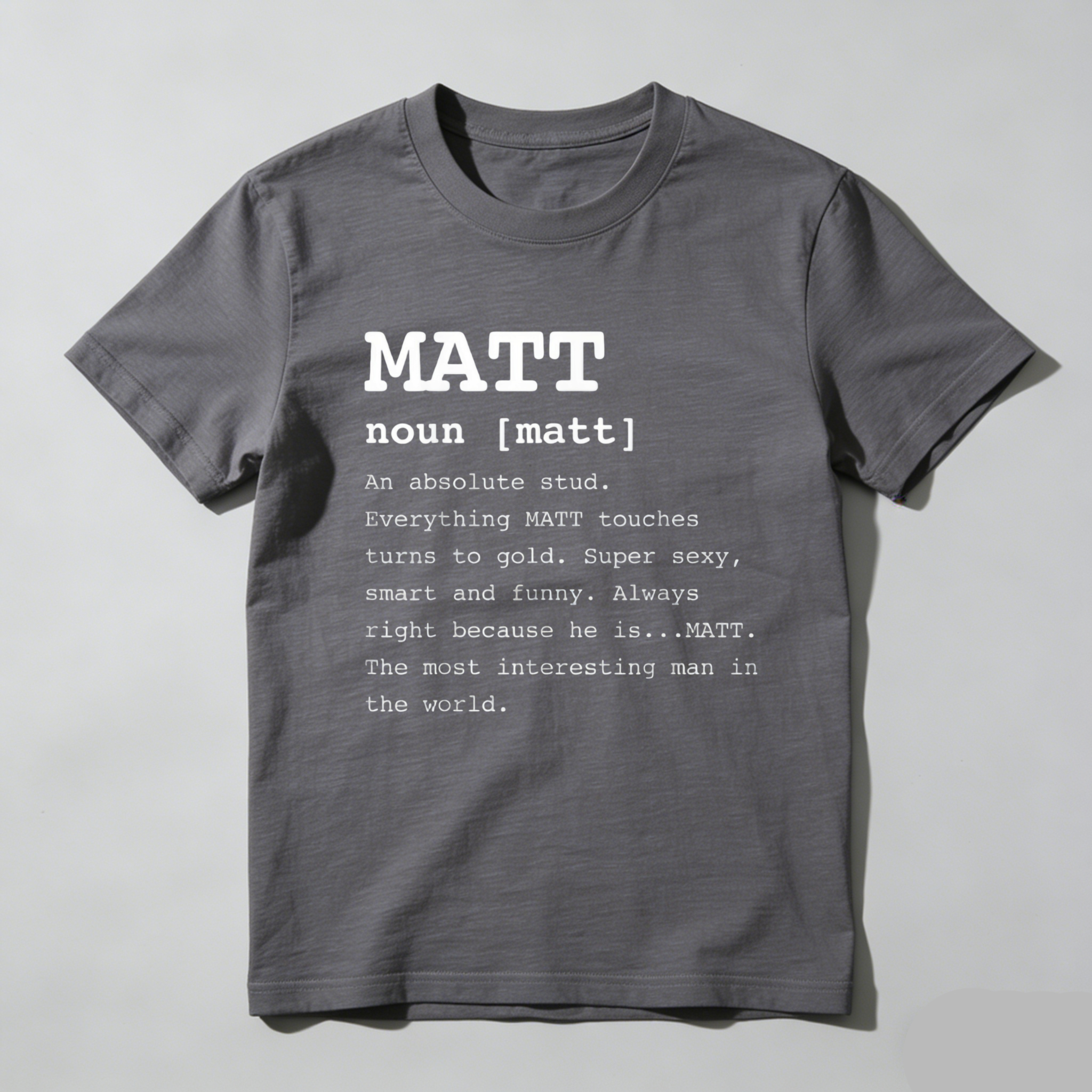 TEECURENT T-SHIRT  Matt Noun Definition Print T Shirt