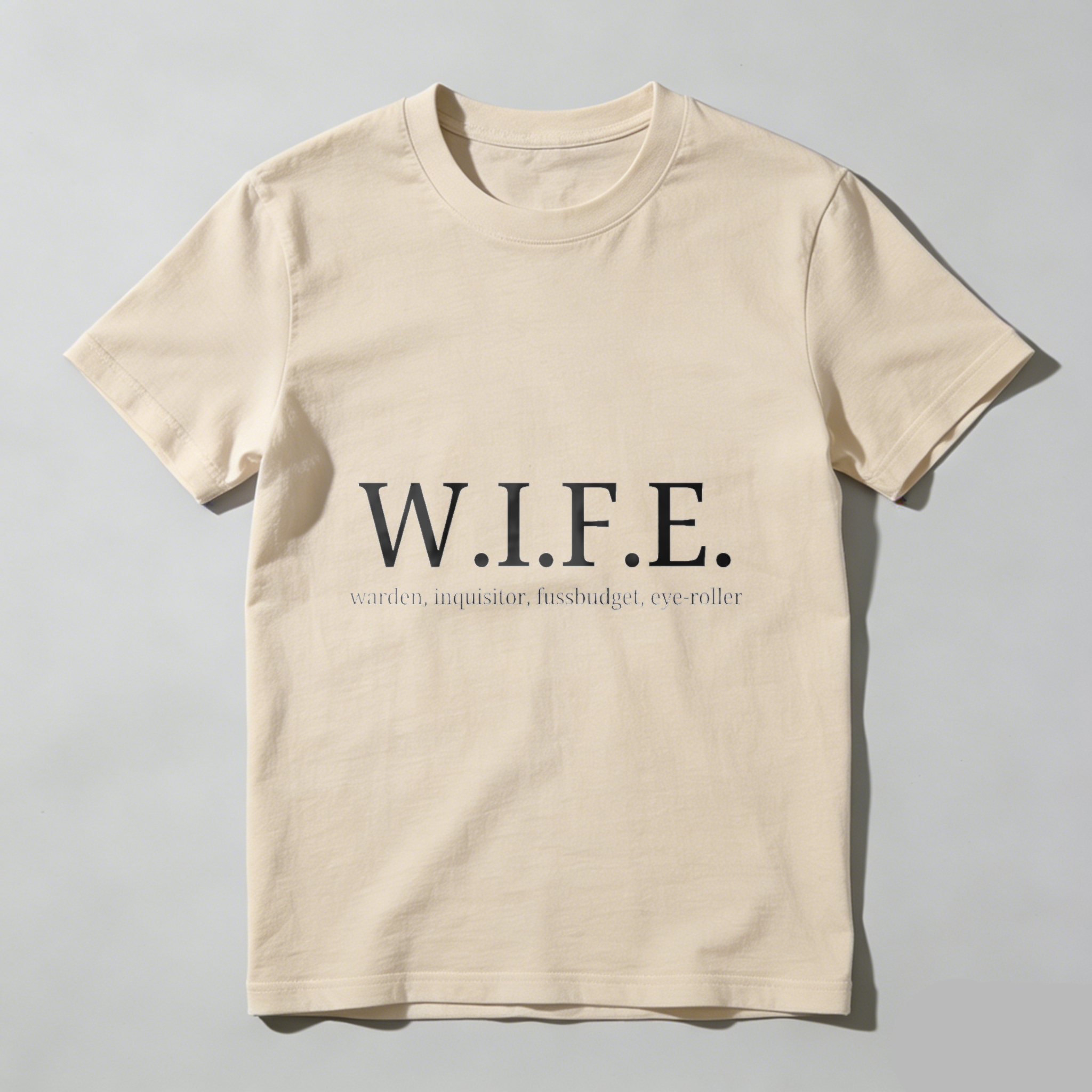 TEECURENT Wife Warden Inquisitor Fussbudget Eye Roller T Shirt Humor Gift For Husband Funny Couple Shirt WOMEN