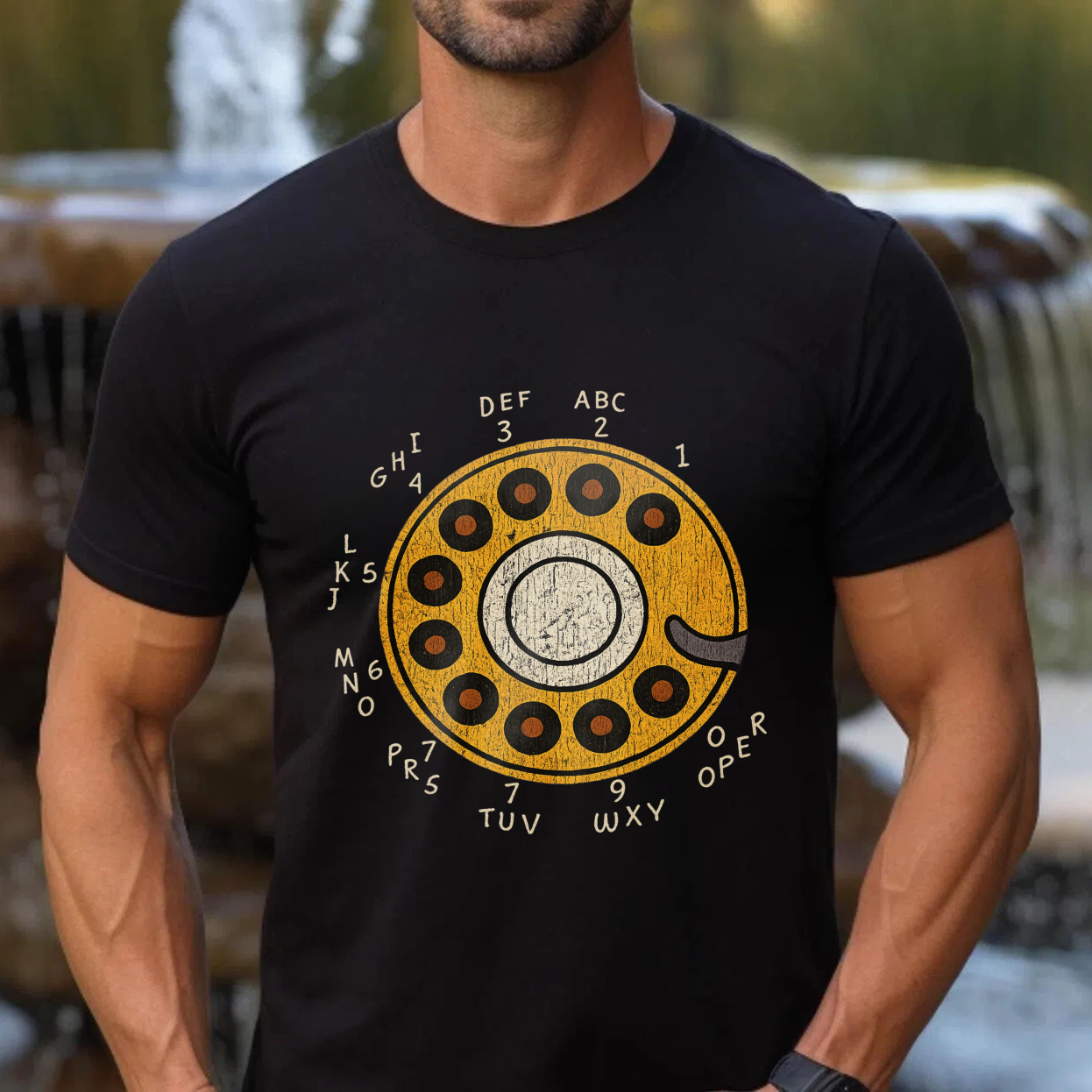 Vintage Rotary Dial Phone T-Shirt Made In Usa Retro Telephone Design Black Cotton Shirt Unisex Classic Style Gift For Tech Enthusiasts