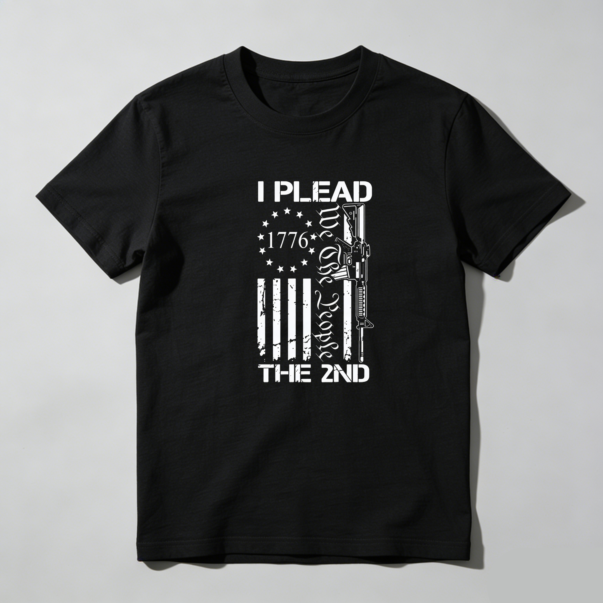 TEECURENT I Plead The 2nd Amendment Flag Gun 1776 Pure Cotton Short Sleeve T Shirt-TeeCurent