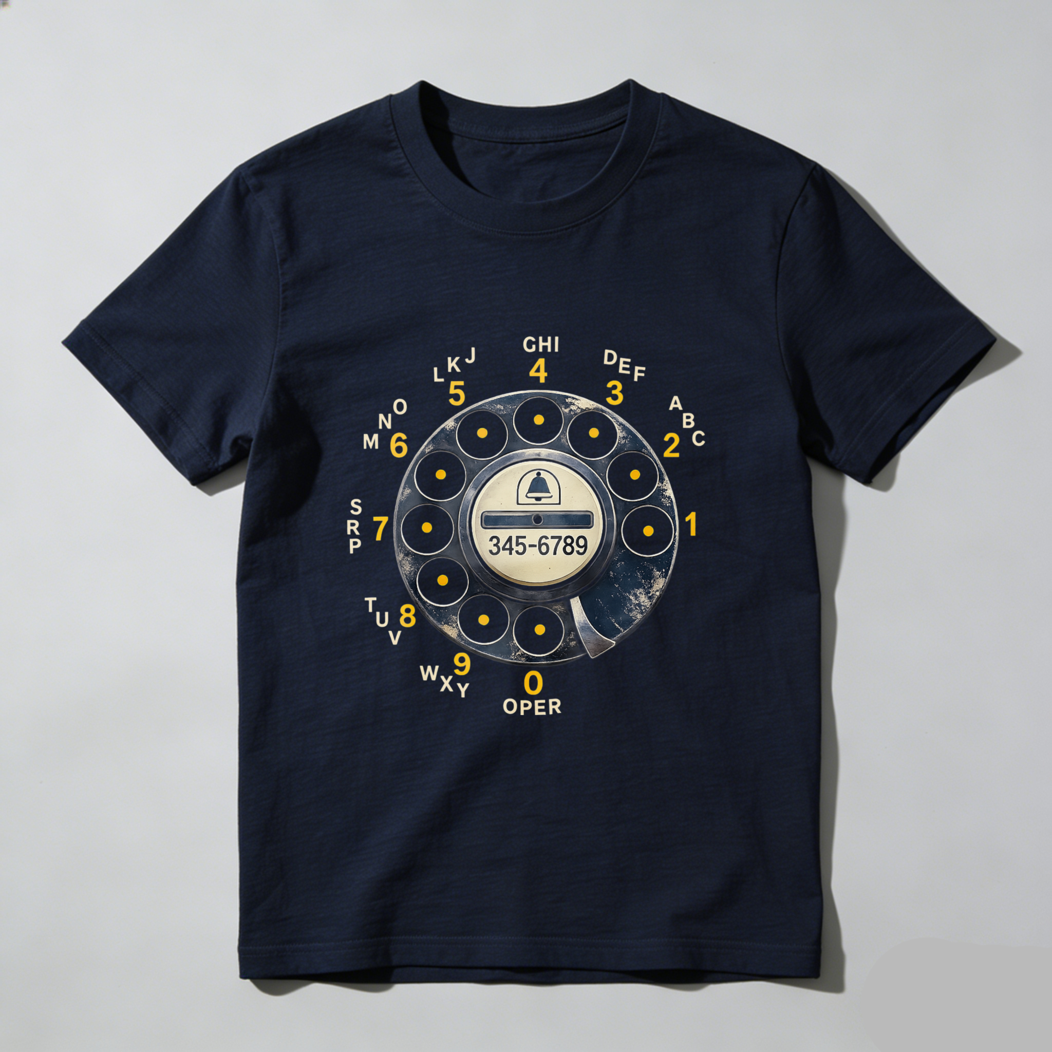 Vintage Rotary Dial Phone T-Shirt Made In Usa Retro Telephone Design Black Cotton Shirt Unisex Classic Style Gift For Tech Enthusiasts