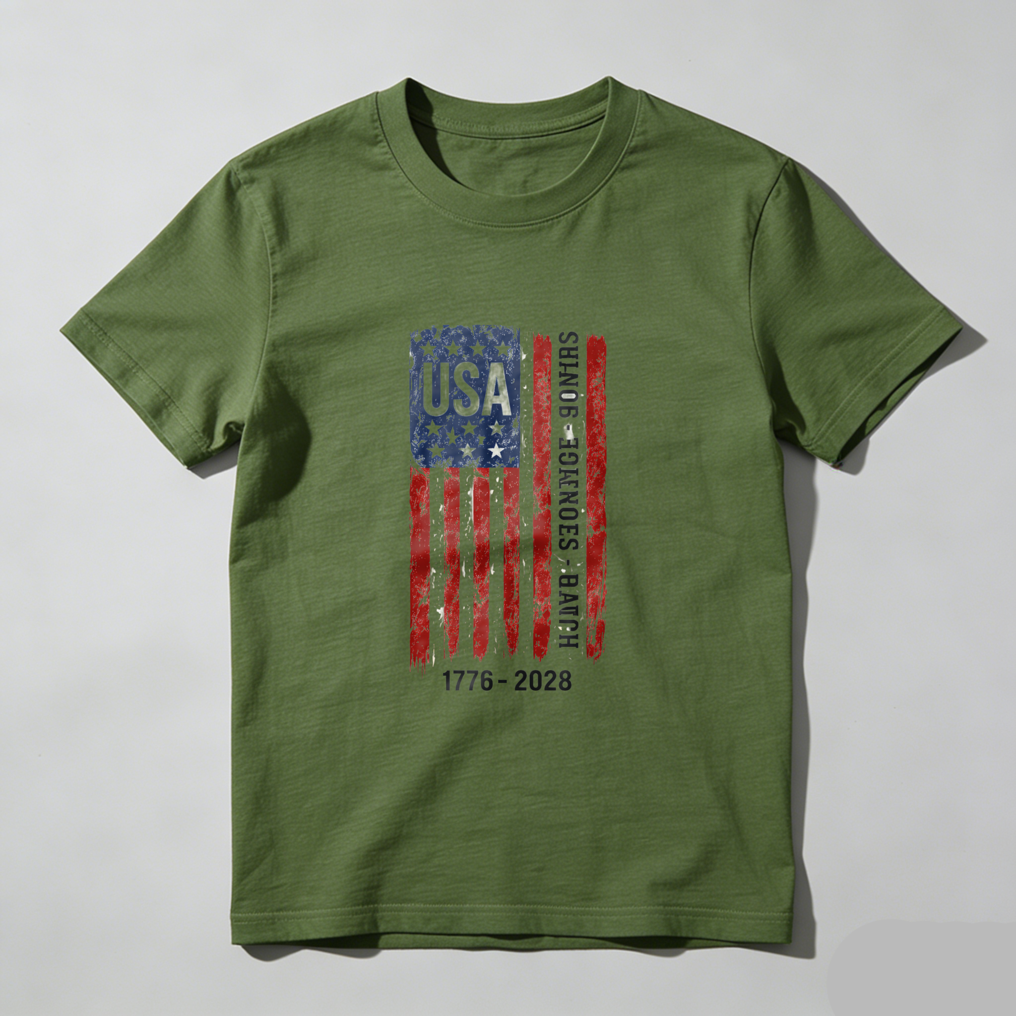 Usa Flag Independence Day 1776 2028 Patriotic American Flag T Shirt Men Women Black Distressed Design Vintage Style Celebration Apparel
