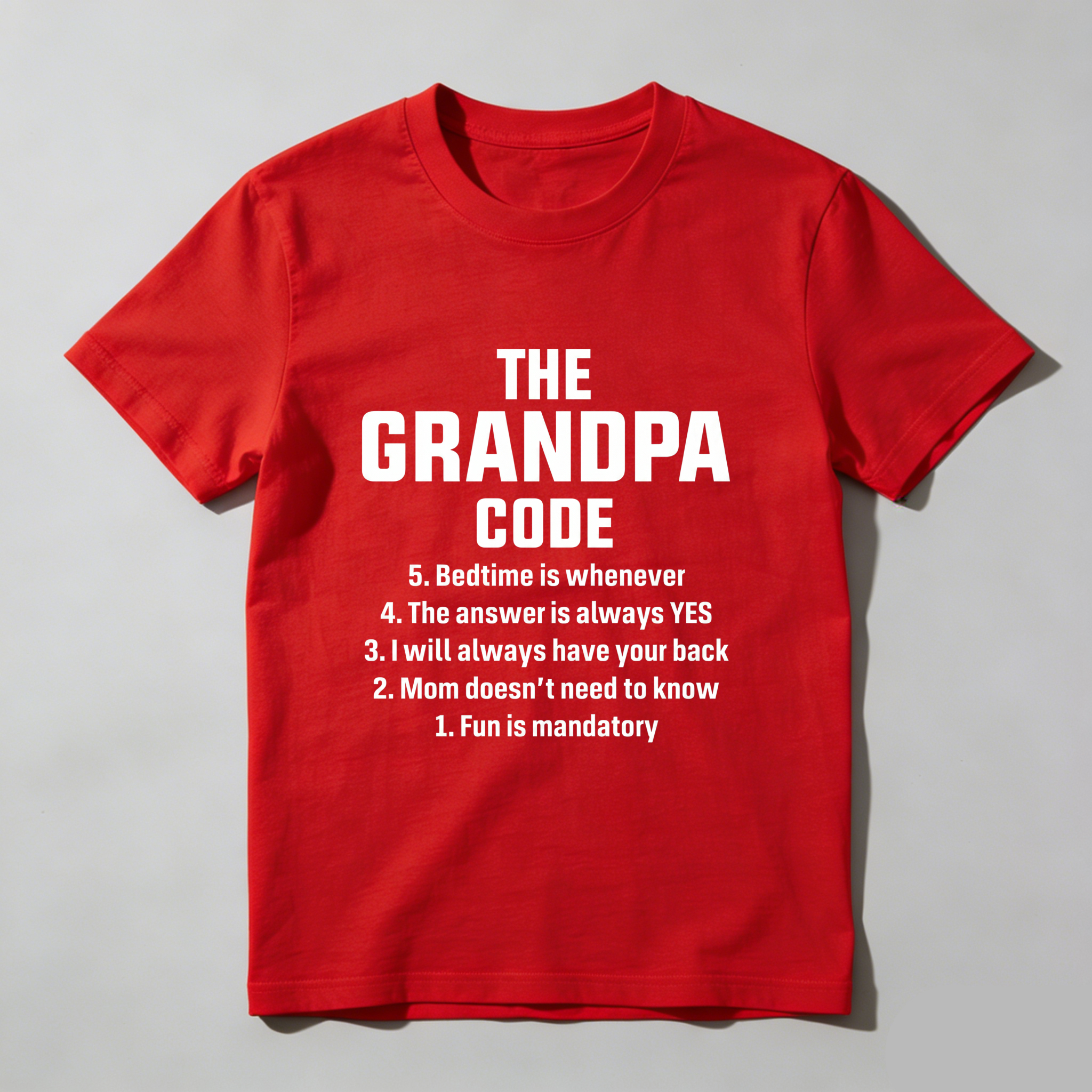 TEECURENT The Grandpa Code Fun Mandatory Yes Always Pure Cotton Short Sleeve T-Shirt