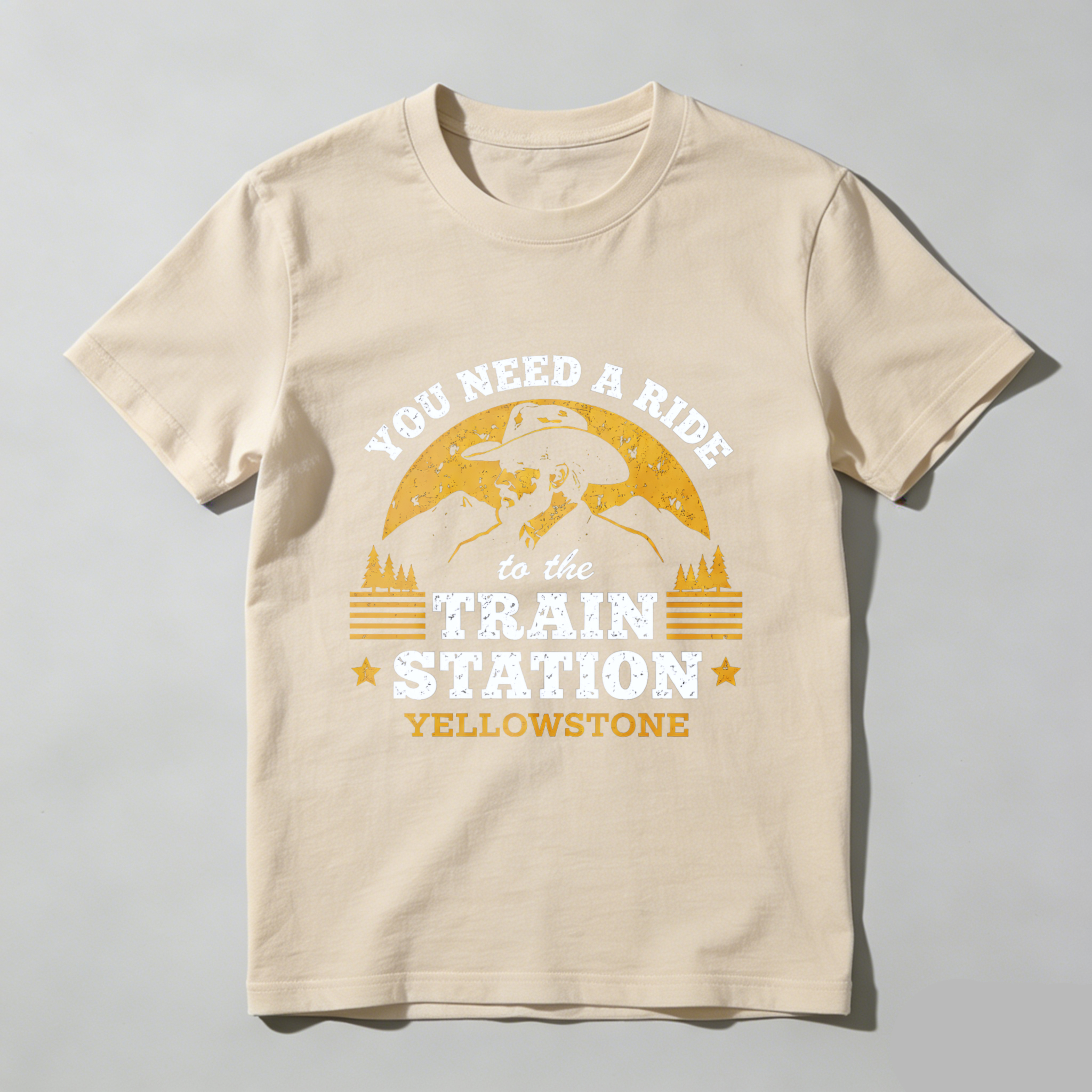 TEECURENT You Need A Ride To The Train Station Yellowstone T Shirt
