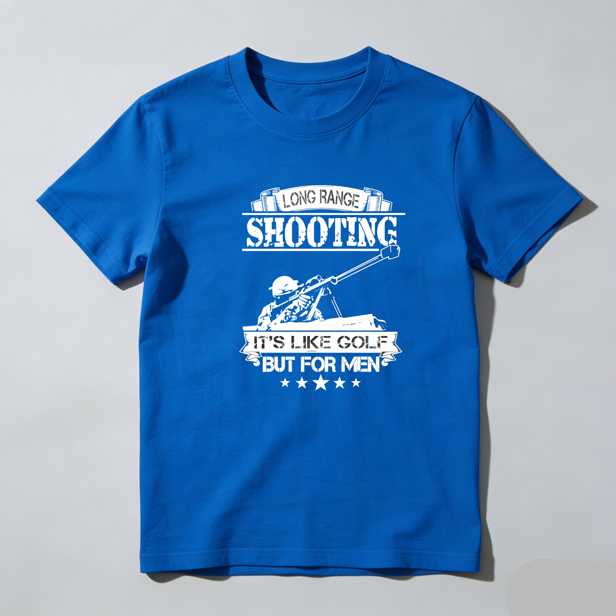 TEECURENT Long Range Shooting Its Like Golf But For Men Pure Cotton Short Sleeve T Shirt-TeeCurent
