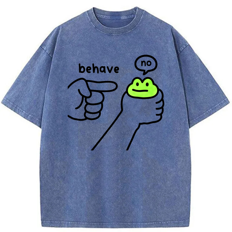 Behave No Frog Hand Pointing tshirt 100% cotton