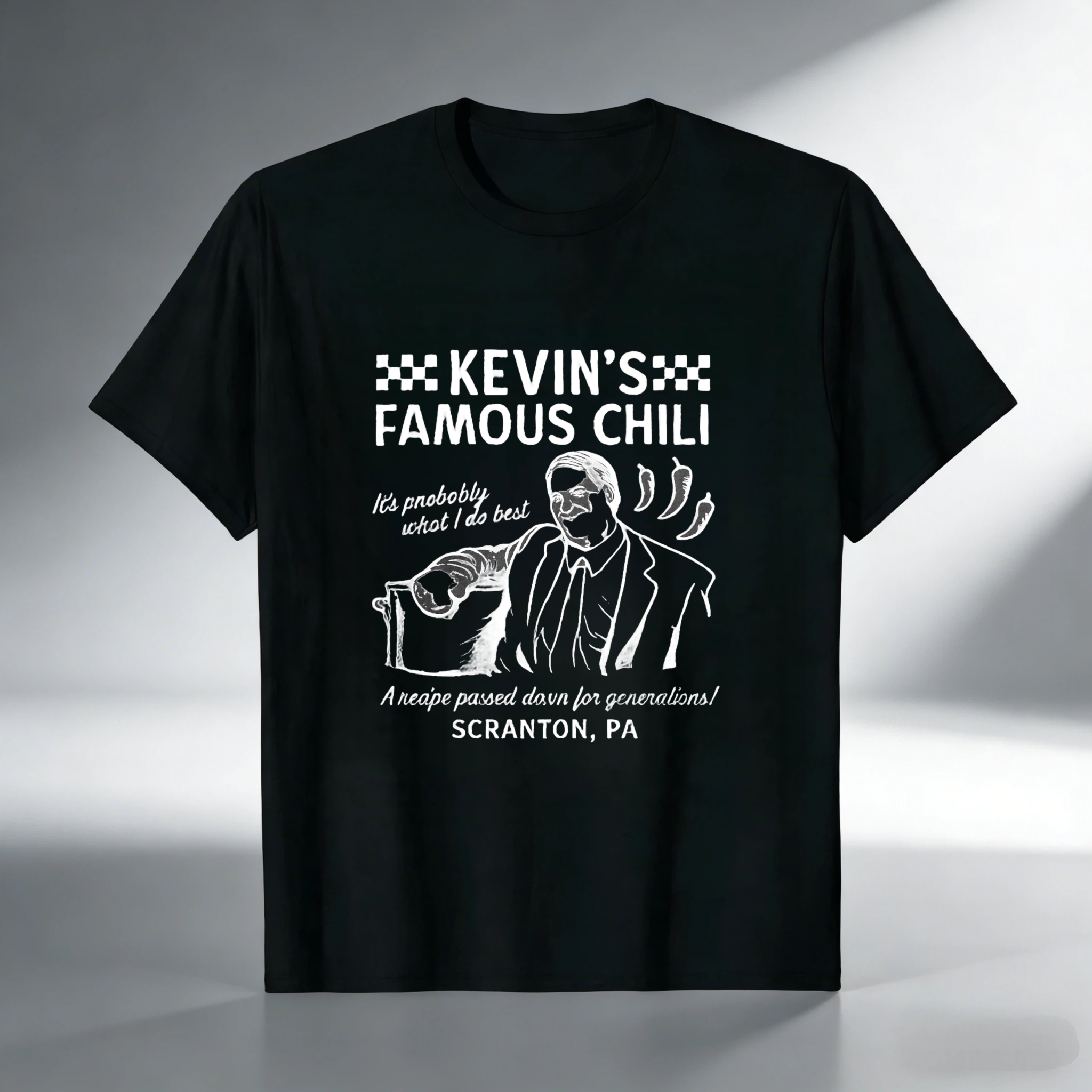TEECURENT Kevin's Famous Chili Recipe Passed Down For Generations Scranton Pa T Shirt