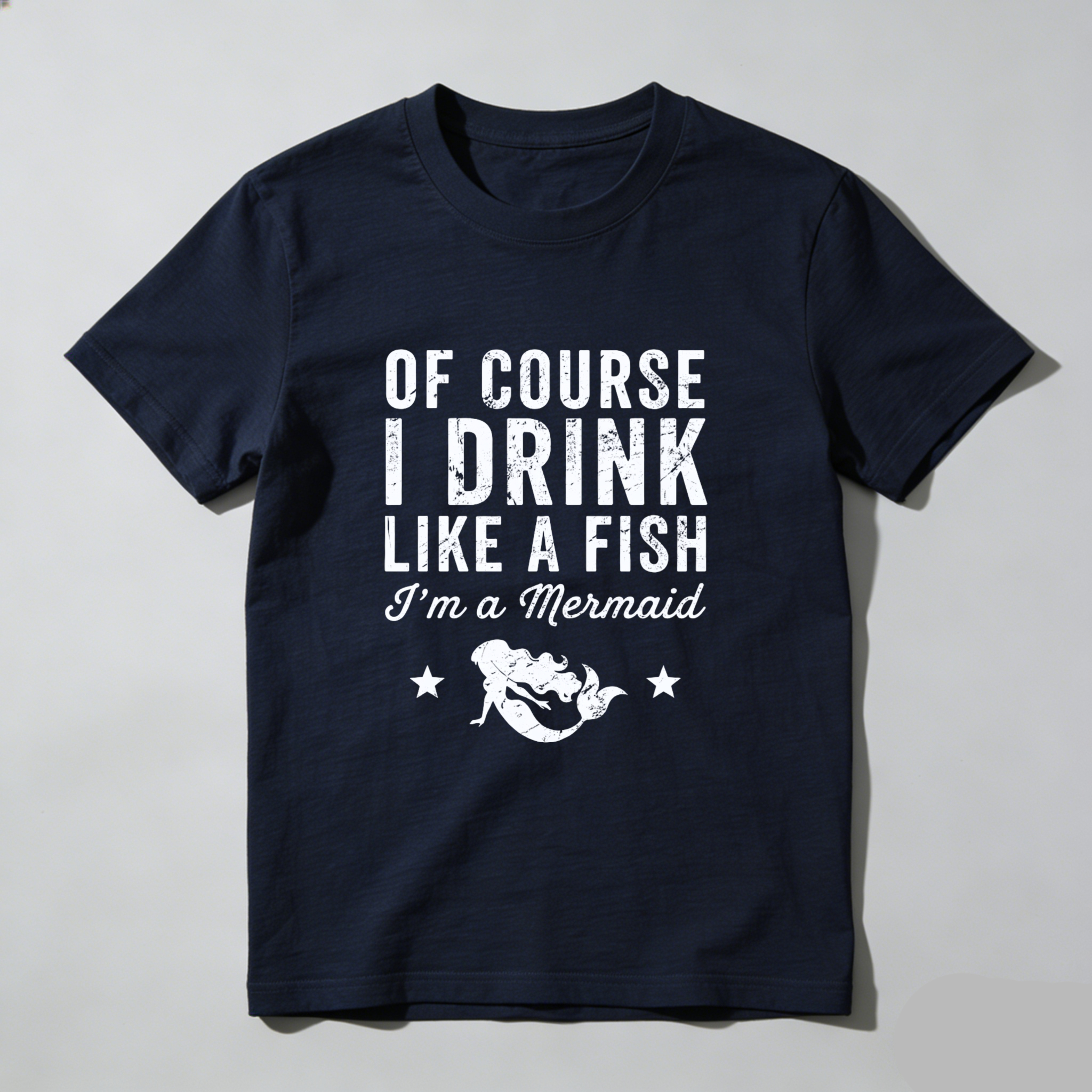 TEECURENT Of Course I Drink Like A Fish Im A Mermaid T Shirt Funny Mermaid Saying Shirt For Women Men Casual Summer Top WOMEN