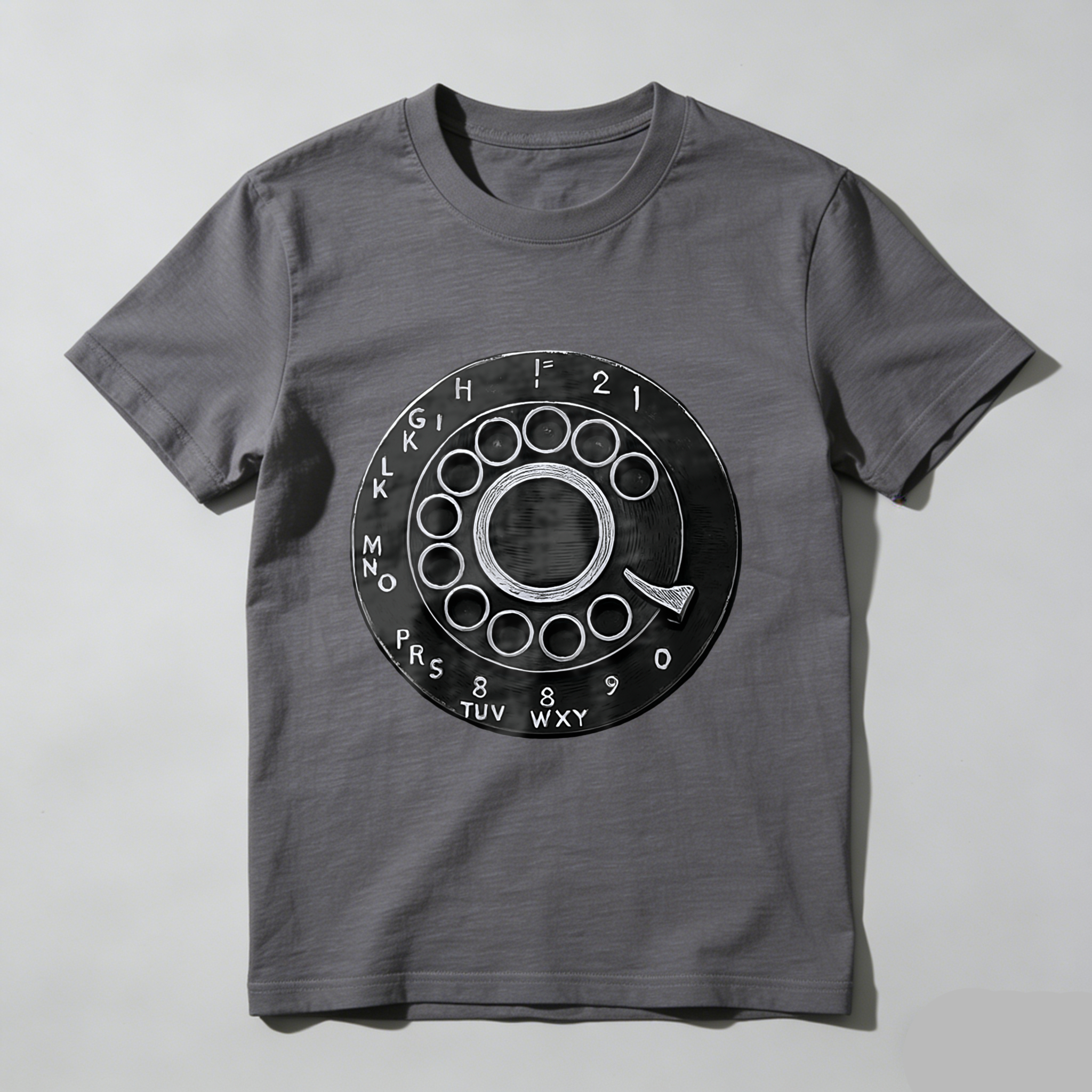 Retro Rotary Dial Phone T-Shirt Vintage Telephone Design Made In Usa Unisex Black Cotton Shirt Classic Communication Theme Graphic Tee
