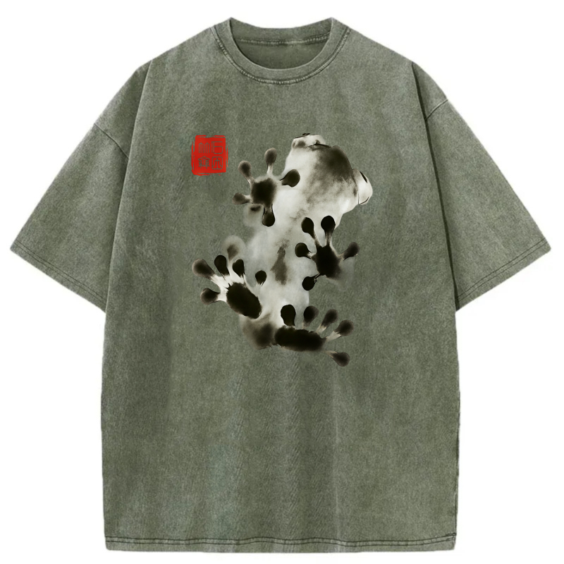 Ink Blot Art With Red Seal tshirt 100% cotton