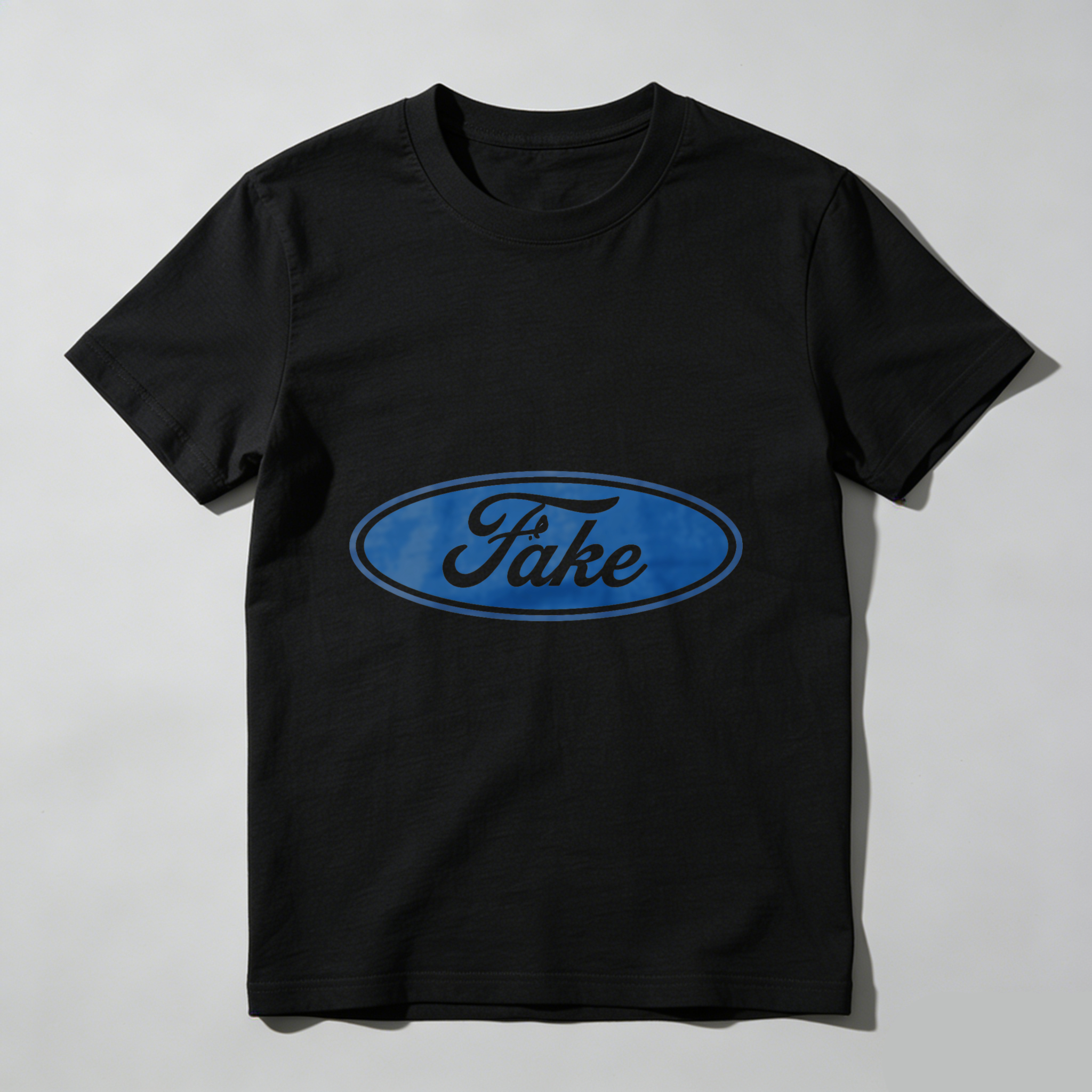 Fake Ford Logo T Shirt Black Men Women Casual Graphic Tee Fashion Statement Apparel
