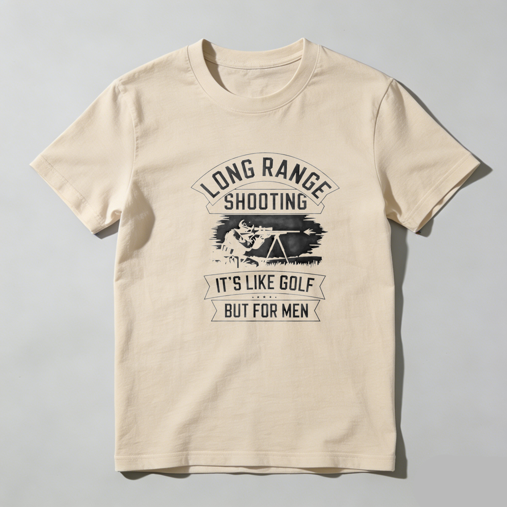 TEECURENT Long Range Shooting Its Like Golf But For Men Pure Cotton Short Sleeve T Shirt(1)-TeeCurent