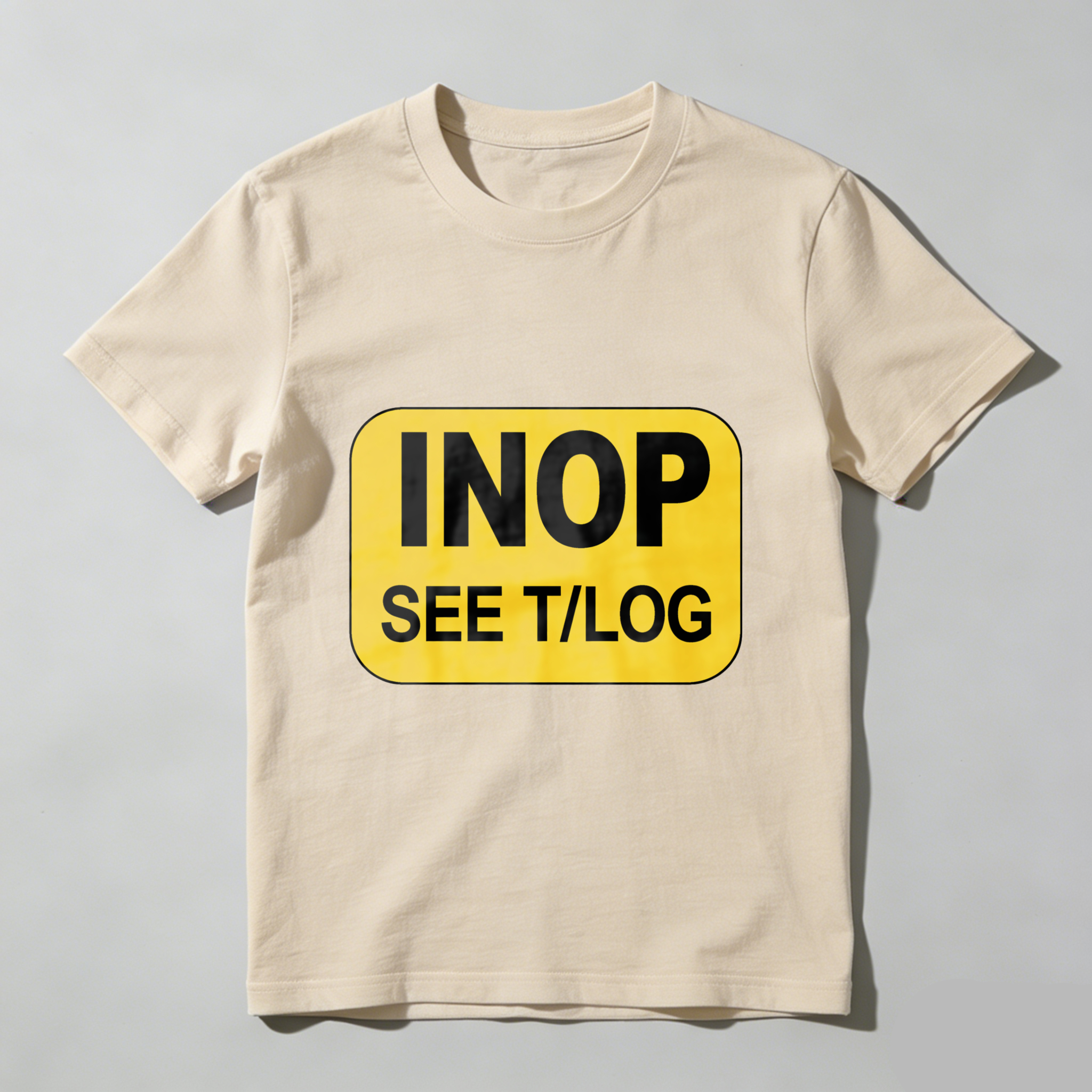 Inop See T Log Aviation Warning Sign T Shirt Black Men Women Unisex Crewneck Shirt