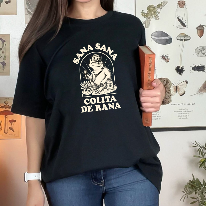 Frog Doctor With Medicine Jar And Lily Pad Sana Sana Colita De Rana Unisex Classic T-shirt