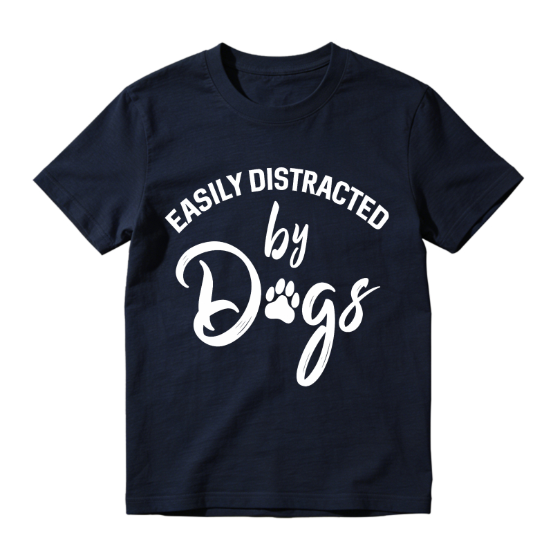 Easily Distracted By Dogs Paw Print Design Unisex Classic T-shirt