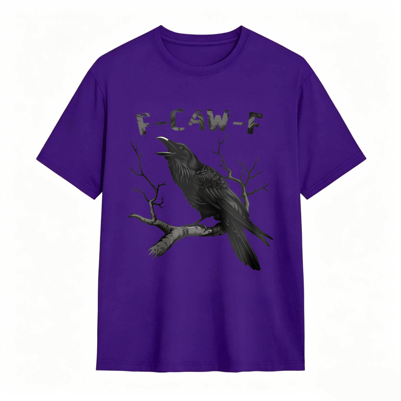 Crow On Branch With F Caw F Text Unisex Classic T-shirt