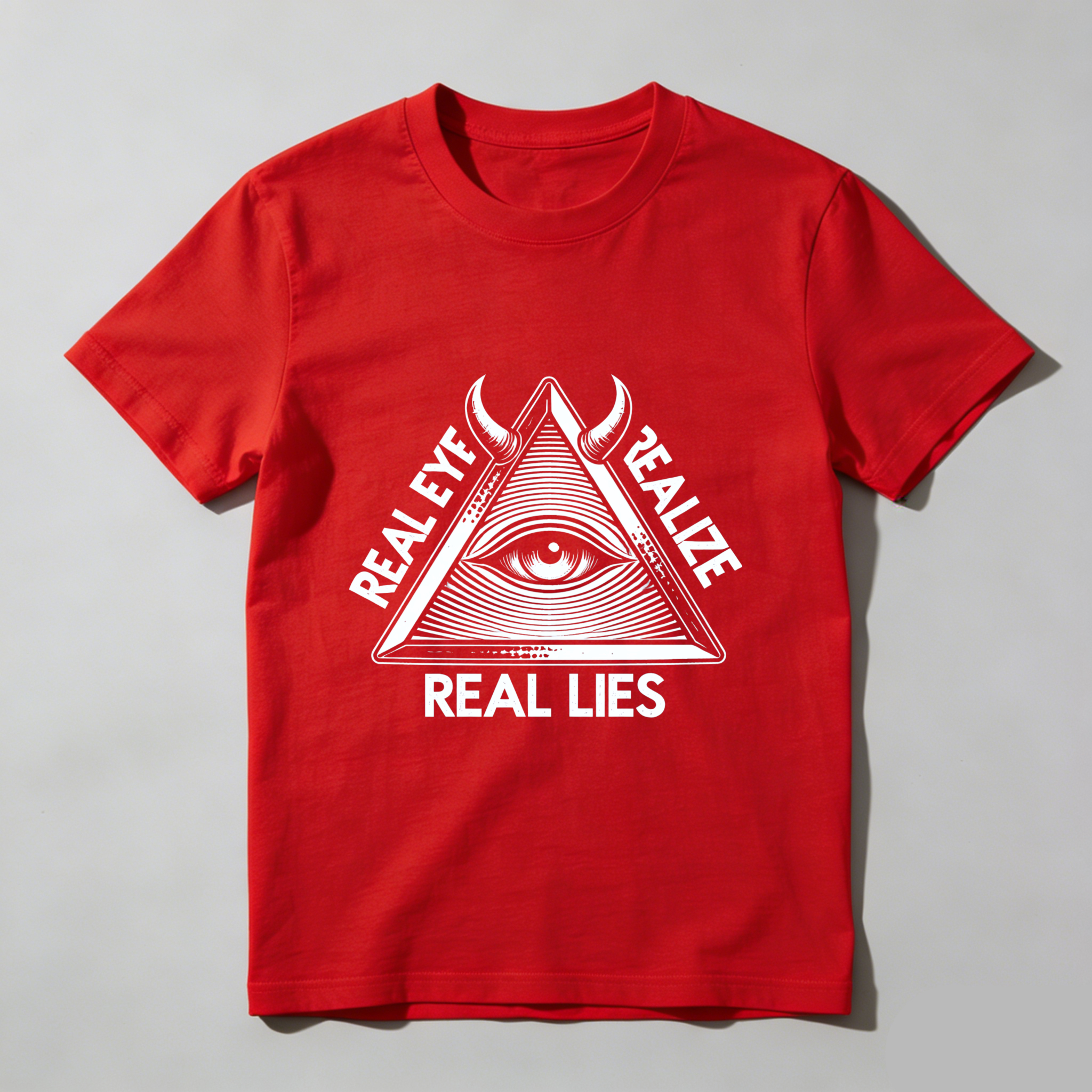 TEECURENT  Real Eye Realize Real Lies Pyramid Eye Symbol TEECURENT