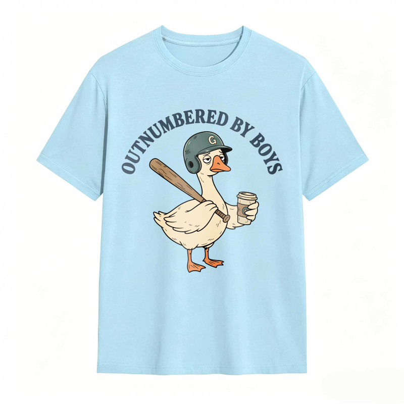 Comfort Colors Outnumbered By Boys Baseball Mom Goose Funny T-shirt