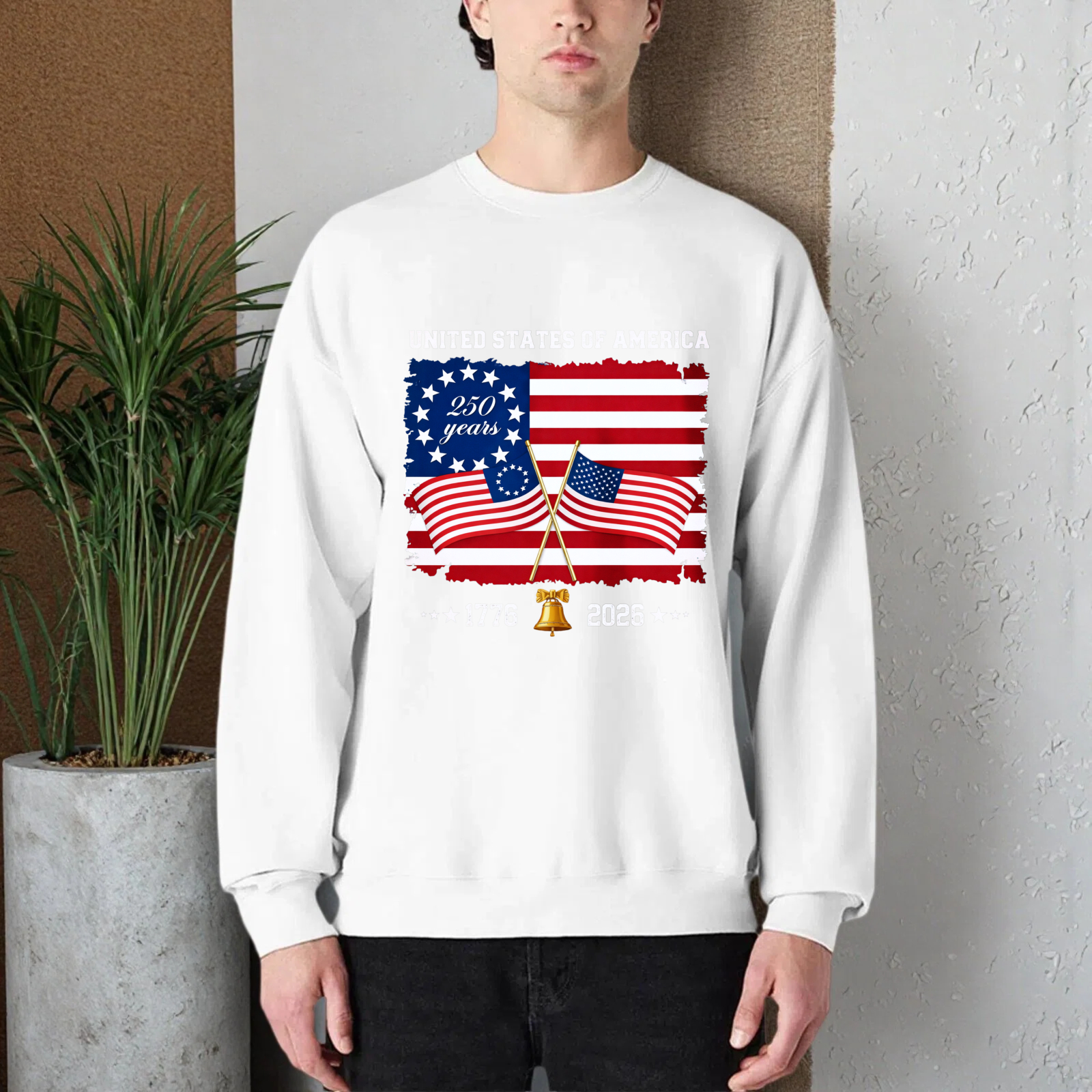 United States Of America 250 Years 1776 2026 Independence Day Flag Sweatshirt