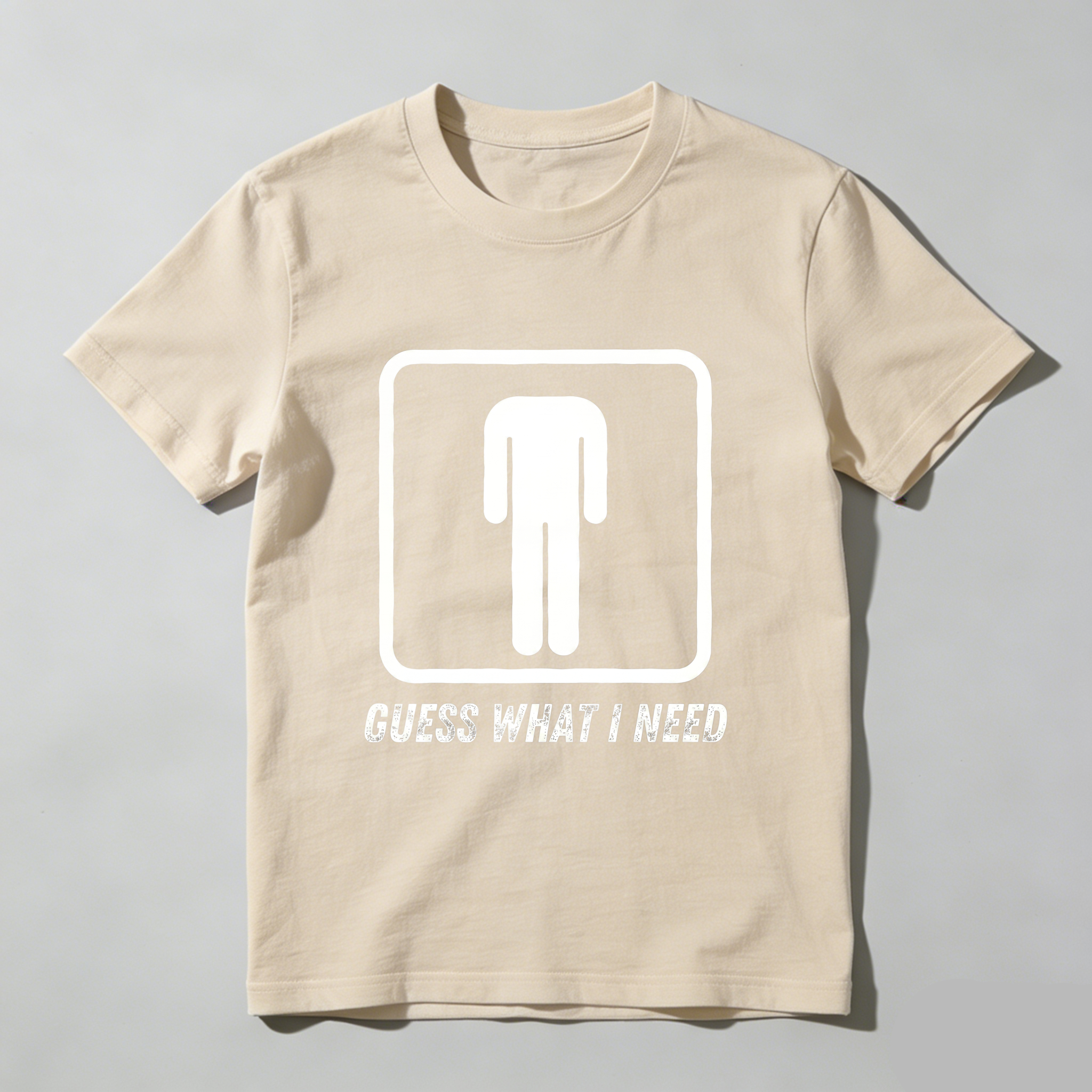 Casual, Men's T-Shirt, Guess What I Need With Toilet Symbol, Everyday Wear, Gift For Him