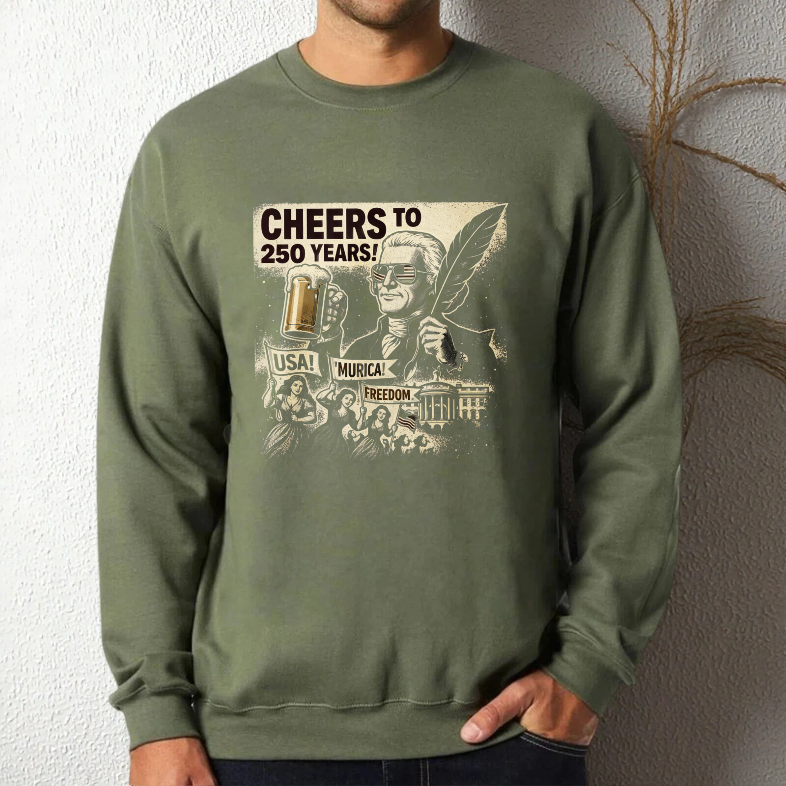 Cheers To 250 Years Usa Musical Freedom Sweatshirt