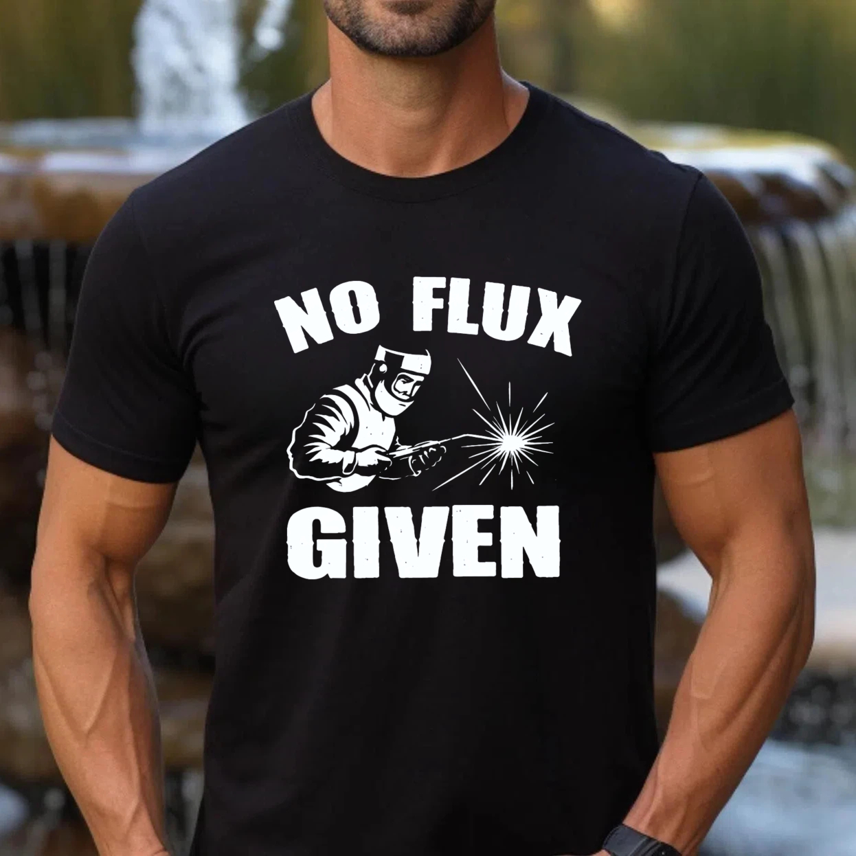 No Flux Given Welder T Shirt Funny Welding Gift For Men And Women With Welding Spark Design