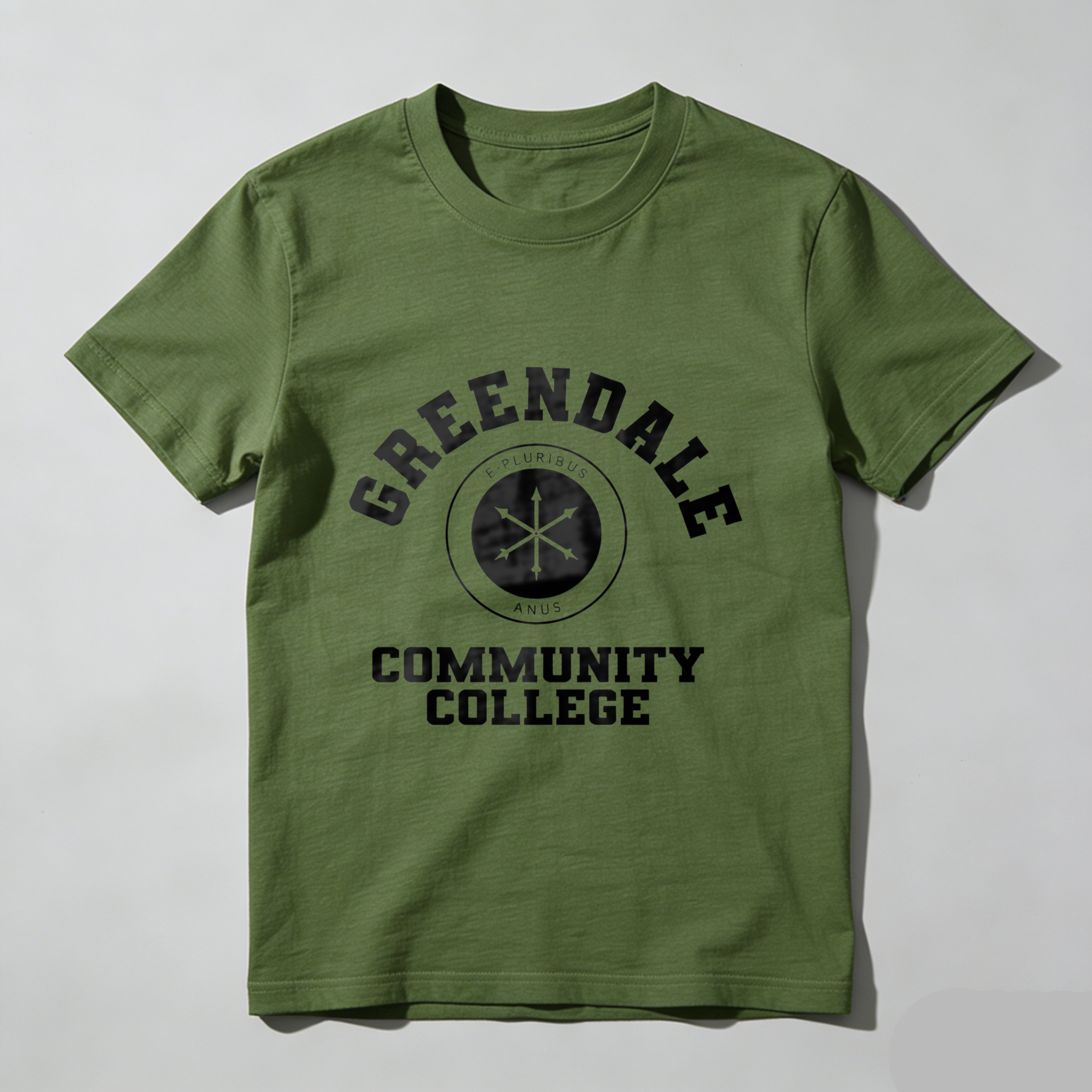 TEECURENT Greendale Community College T Shirt Black Unisex Cotton Graphic Tee School Spirit Apparel For Men Women Students