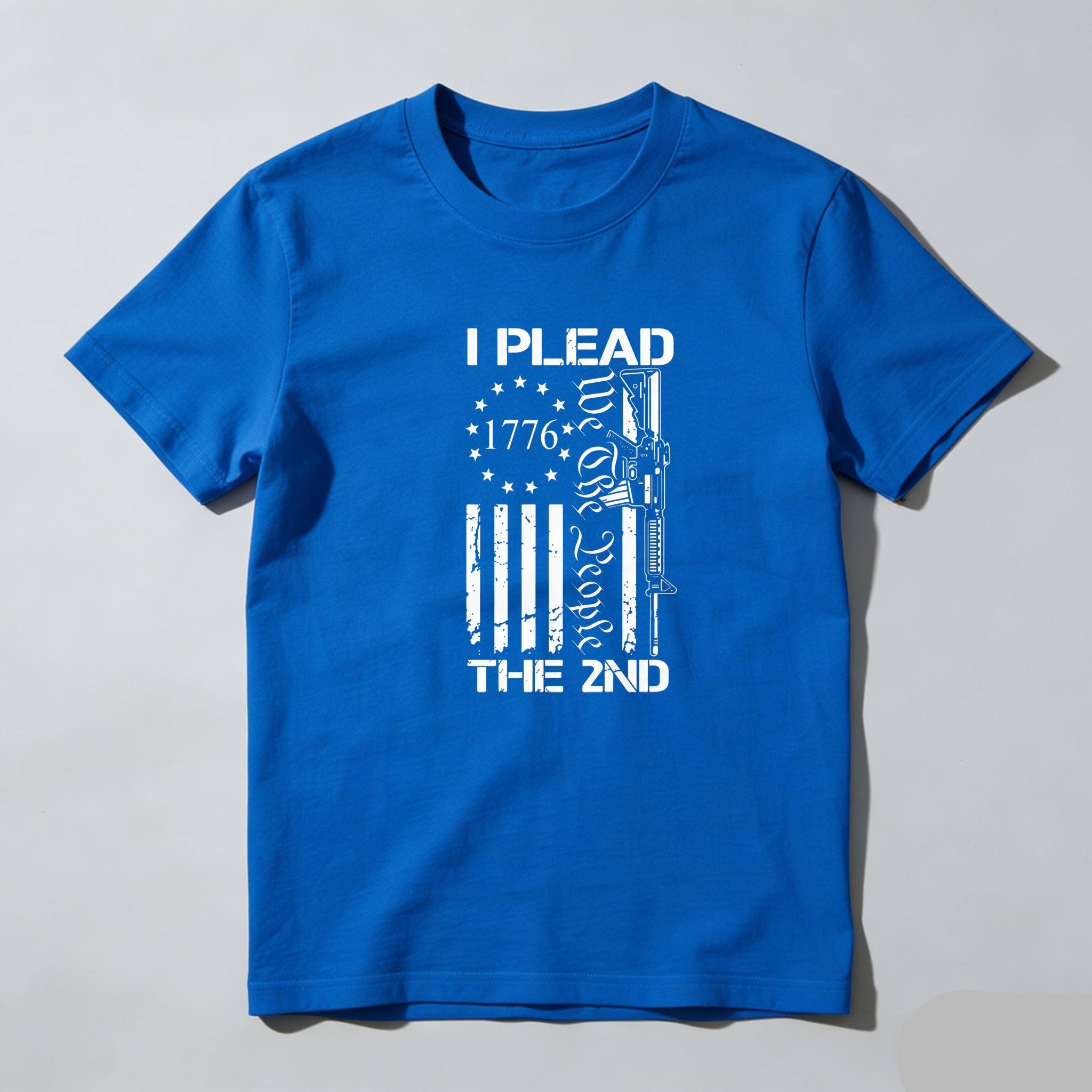 TEECURENT I Plead The 2nd Amendment Flag Gun 1776 Pure Cotton Short Sleeve T Shirt-TeeCurent
