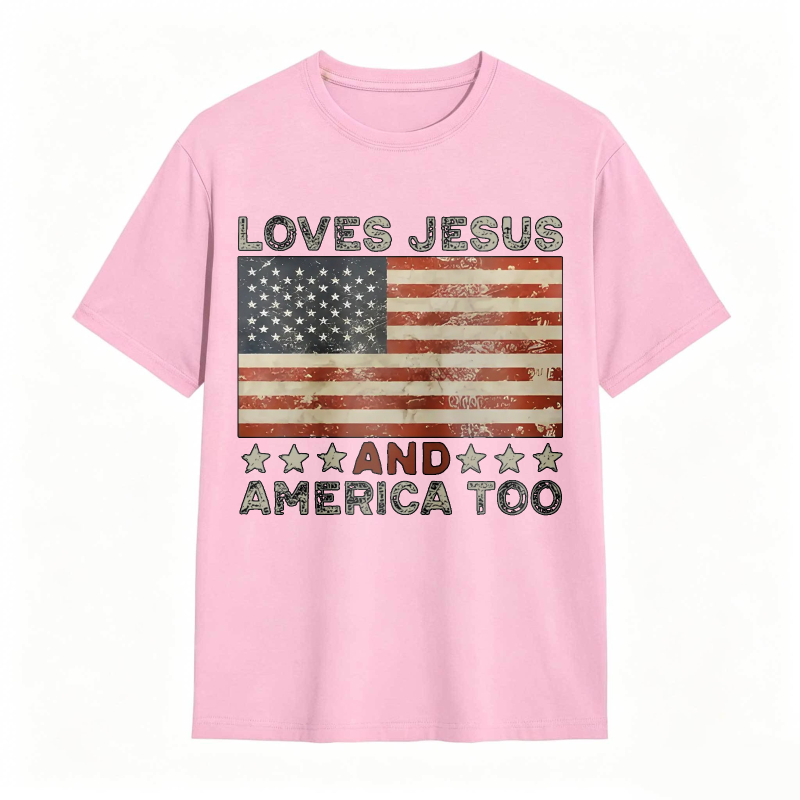 American Flag Print Graphic Tee