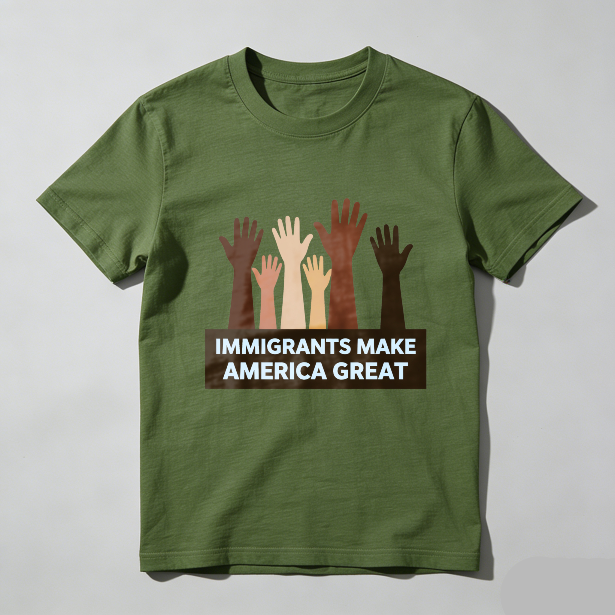 TEECURENTImmigrants Make America Great T Shirt With Multicultural Hands Design For Diversity And Inclusion Awareness-TeeCurent