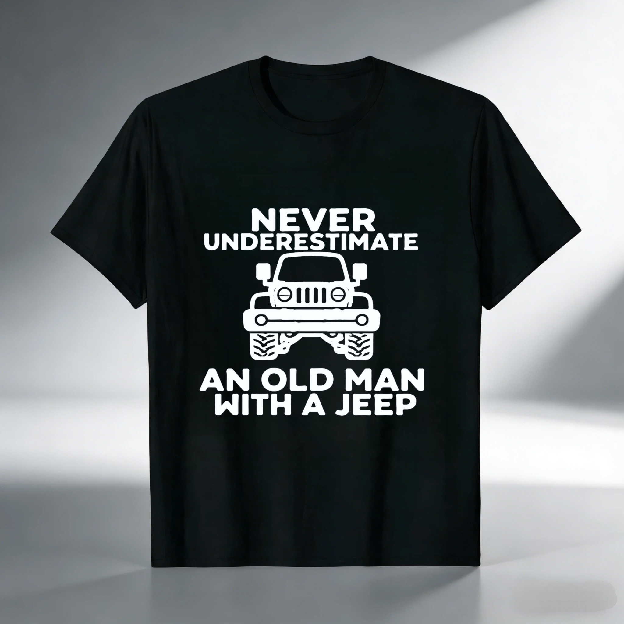 Never Underestimate An Old Man With A Jeep T-Shirt For Men Jeep Lover Gift Funny Car Shirt Outdoor Adventure Wear