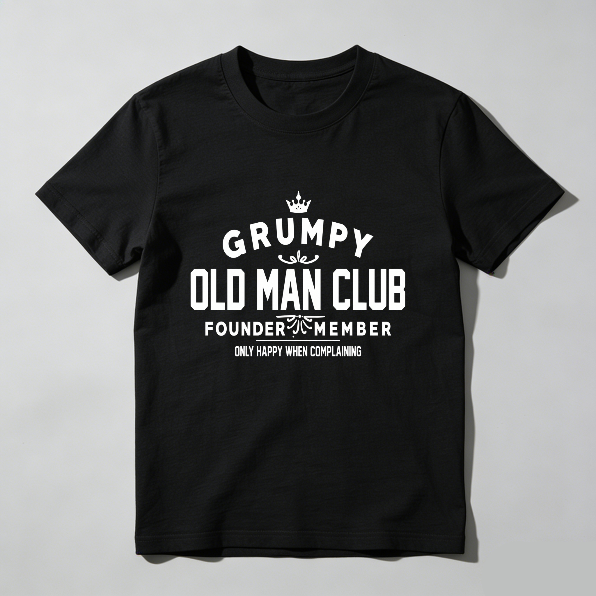 TEECURENT Grumpy Old Man Club Founder Member   Pure Cotton Short Sleeve T Shirt