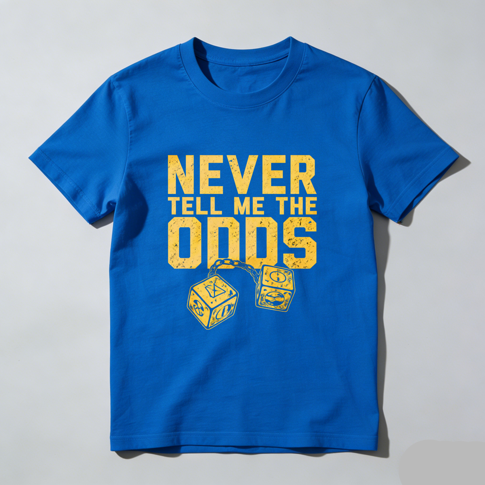 TEECURENT Never Tell Me The Odds T Shirt Star Wars Inspired Quote With Dice Design Black Men Women Casual Wear