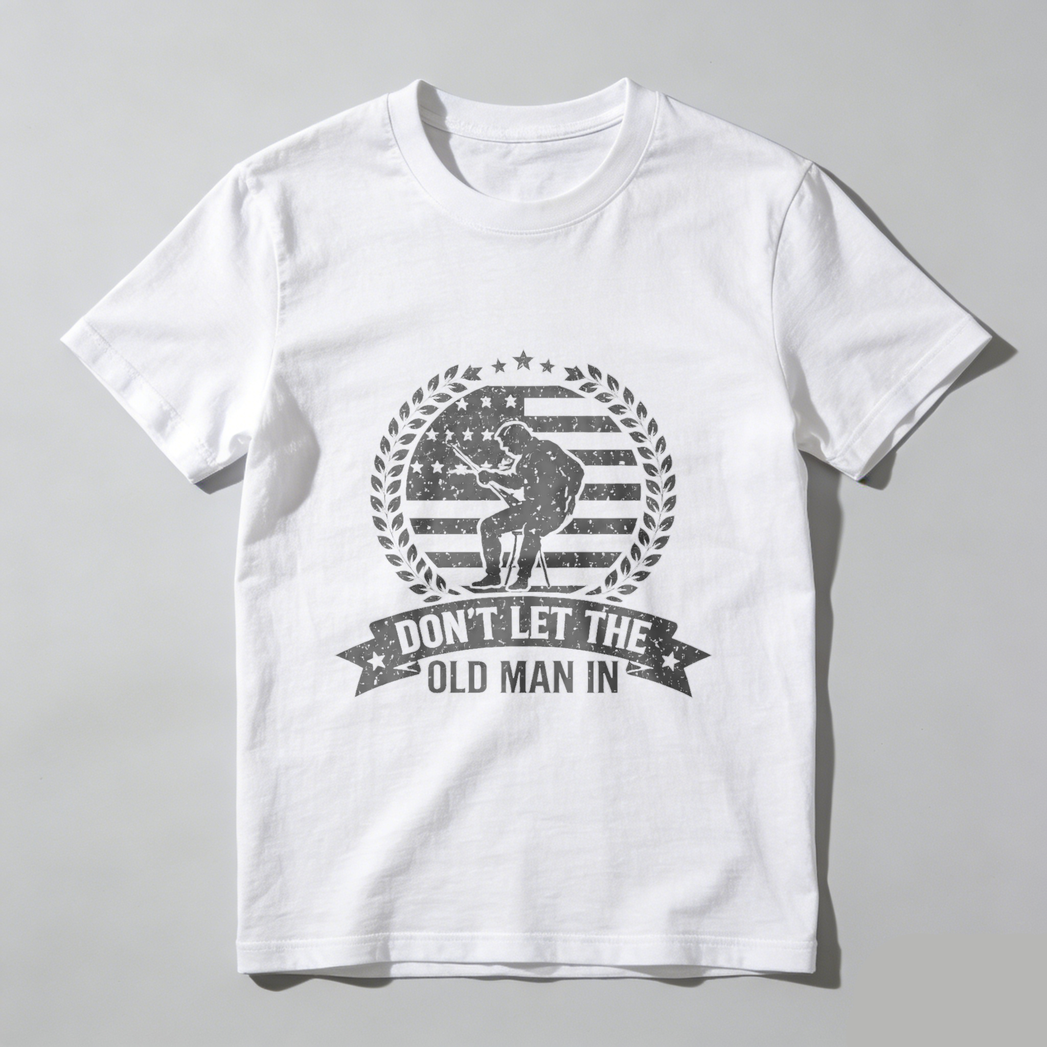 TEECURENT Don't Let The Old Man In T-Shirt Gym Motivation Fitness Shirt Workout Apparel For Men And Women