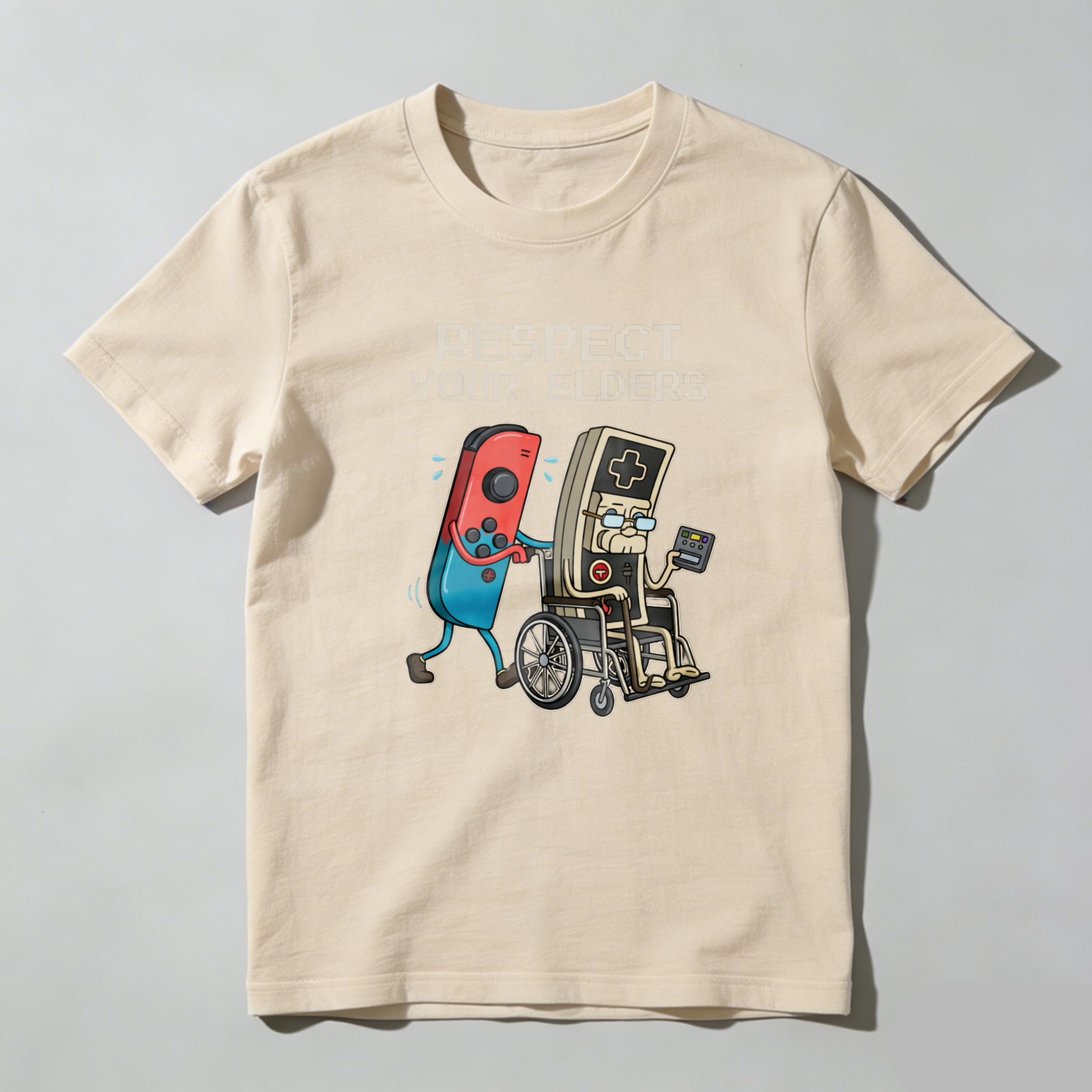 TEECURENT Respect Your Elders Nintendo Switch And Game Boy T-Shirt Gaming Humor Shirt For Gamers-TeeCurent