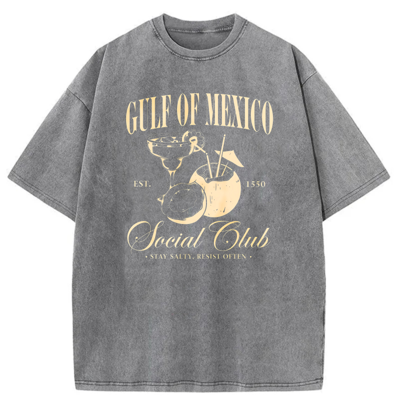 Gulf Of Mexico Social Club Cocktail Design tshirt 100% cotton