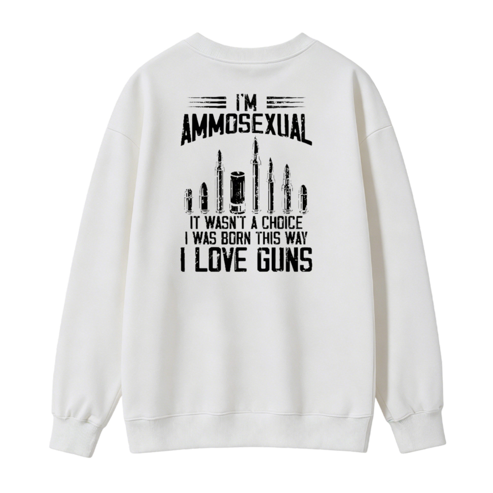 I Love Guns Ammunition Graphic Print Sweatshirt