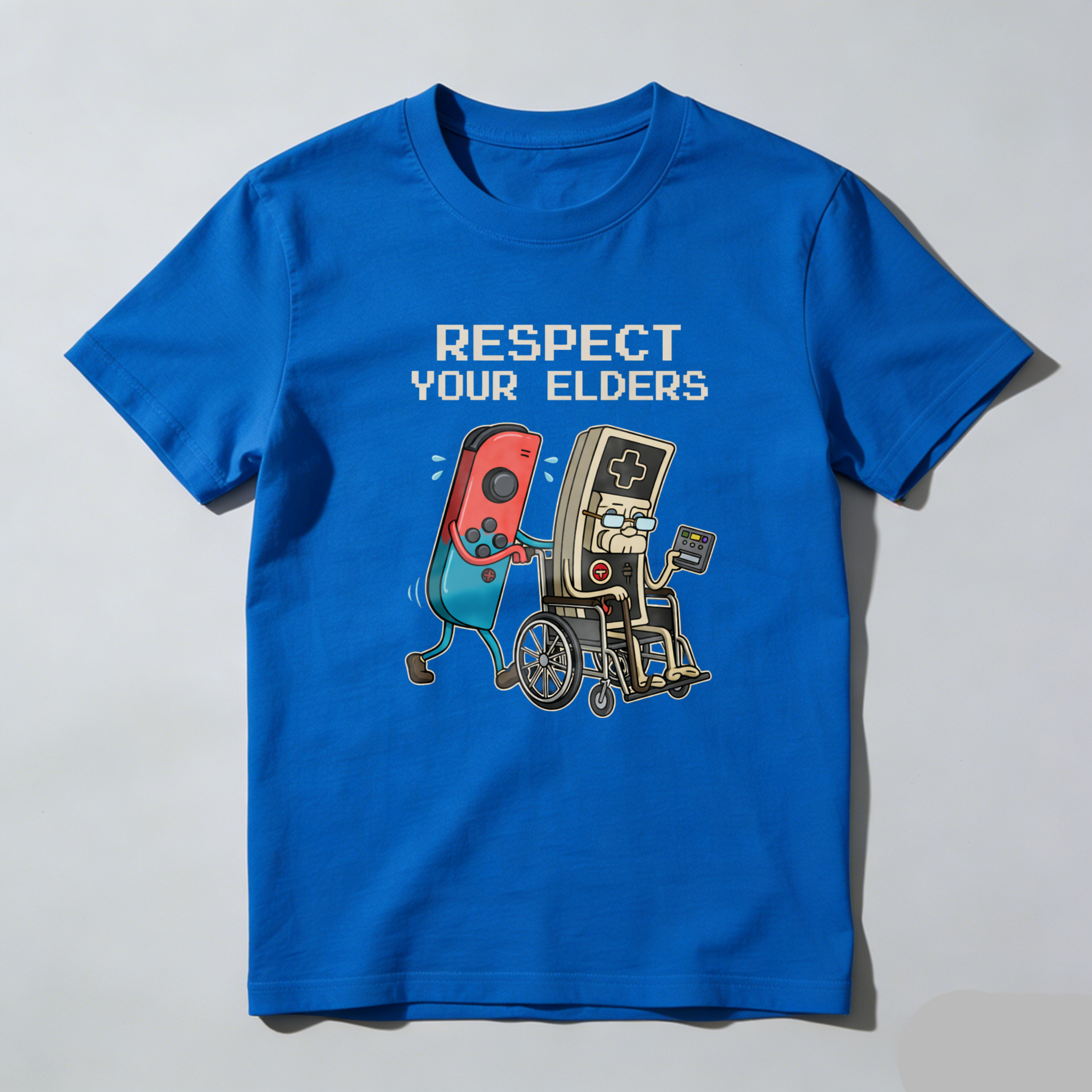TEECURENT Respect Your Elders Nintendo Switch And Game Boy T-Shirt Gaming Humor Shirt For Gamers-TeeCurent