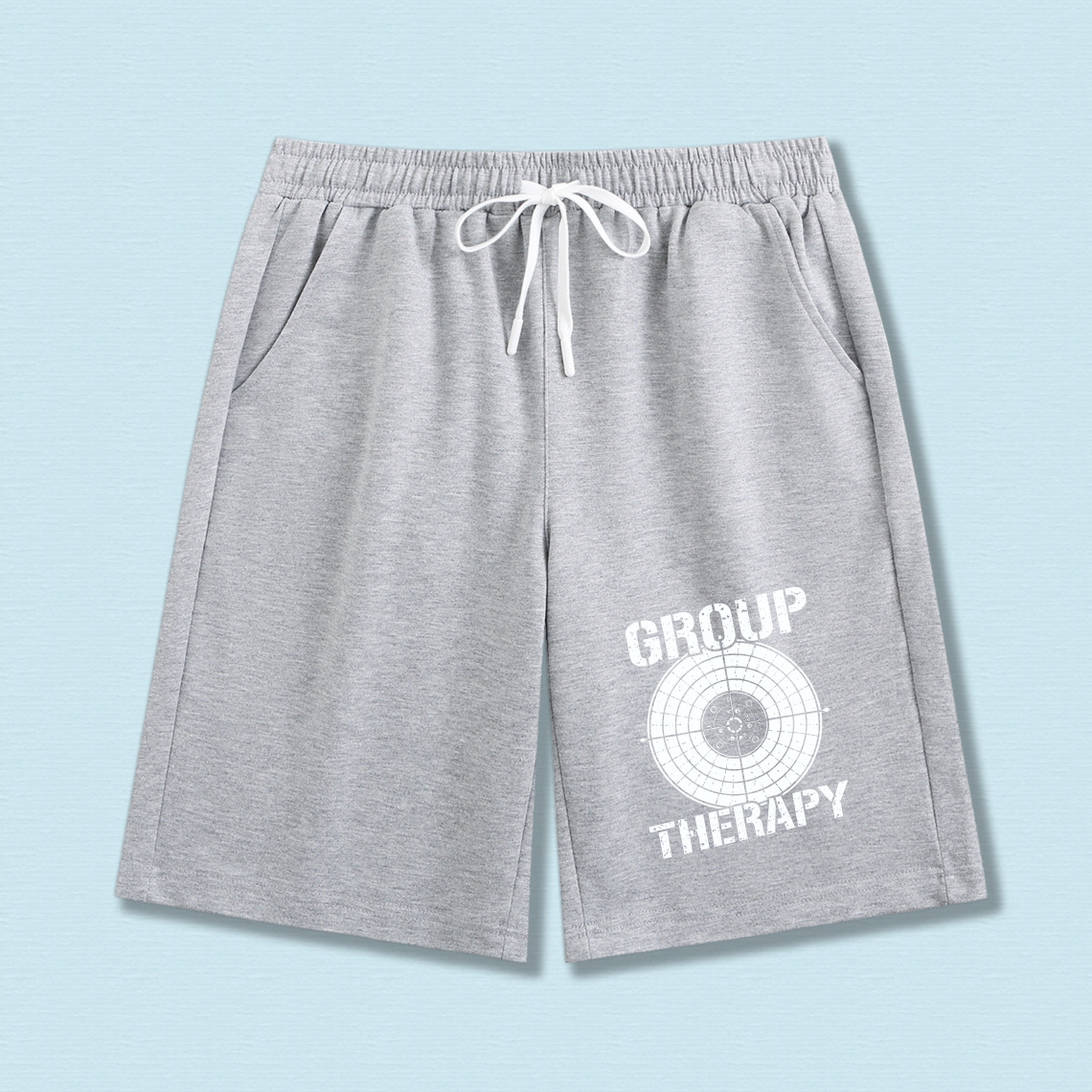 TEECURENT Group Therapy Target Design Men's Casual Shorts With Drawstring Waistband Comfortable Athletic Wear For Everyday Use