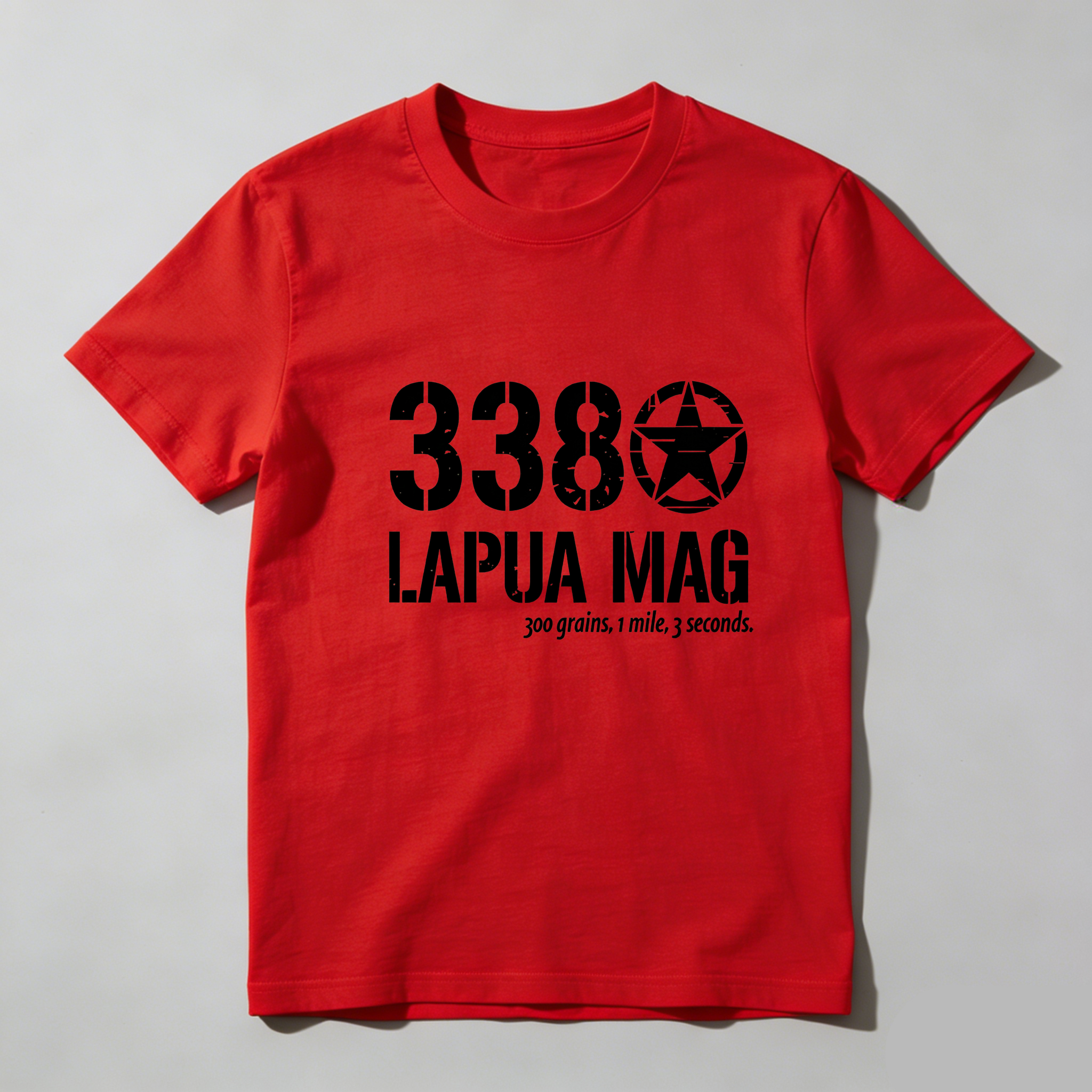 TEECURENT 338 Lapua Mag Bullet Design Pure Cotton Short Sleeve T Shirt-TeeCurent