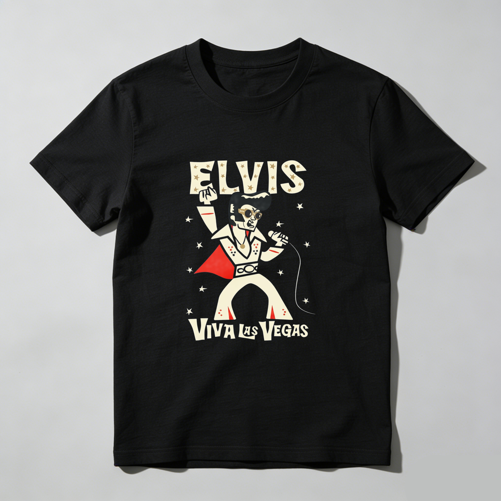 Casual Style, Men's T-Shirt,Viva Las Vegas Graphic, Summer Wear, Gift For Music Lovers