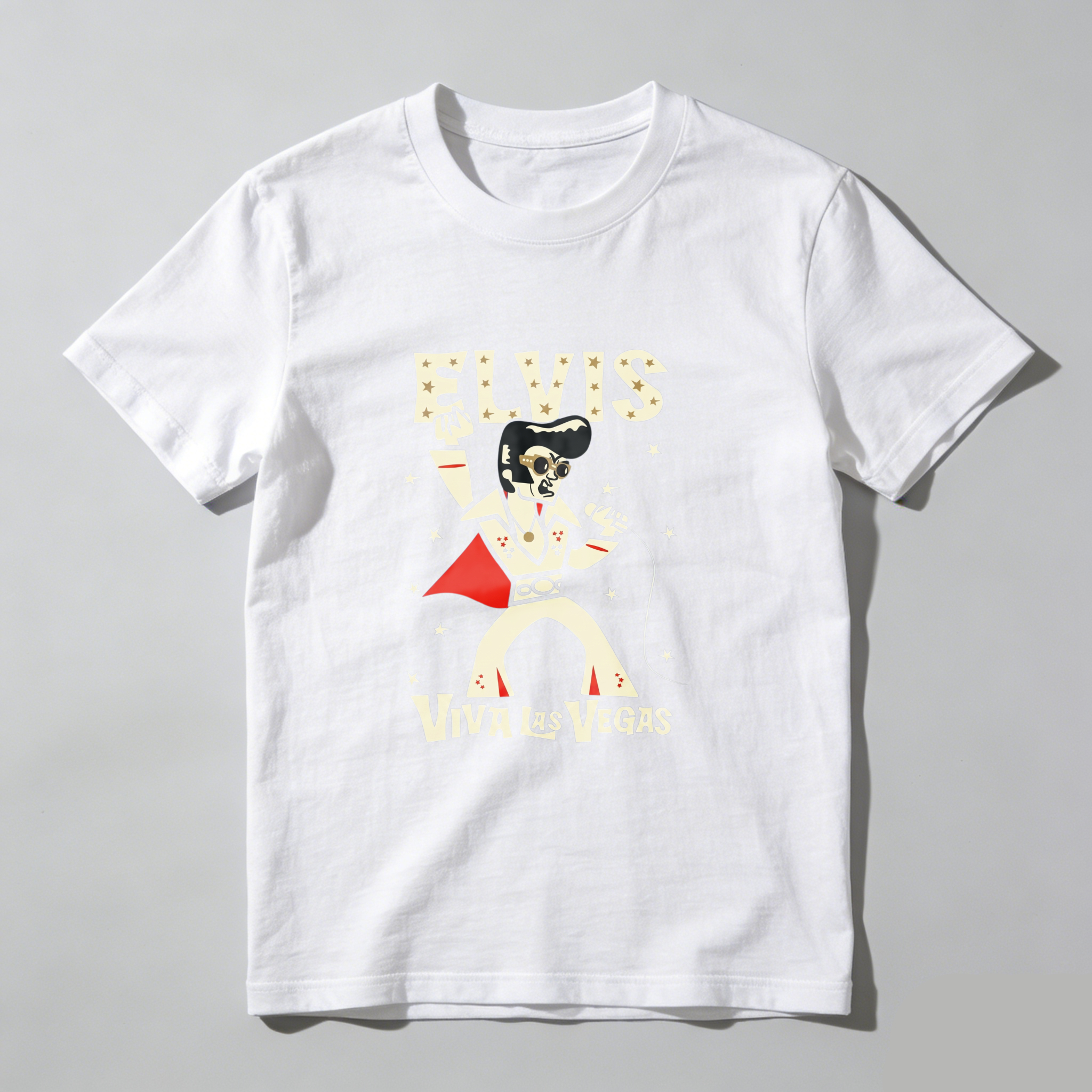 Casual Style, Men's T-Shirt,Viva Las Vegas Graphic, Summer Wear, Gift For Music Lovers