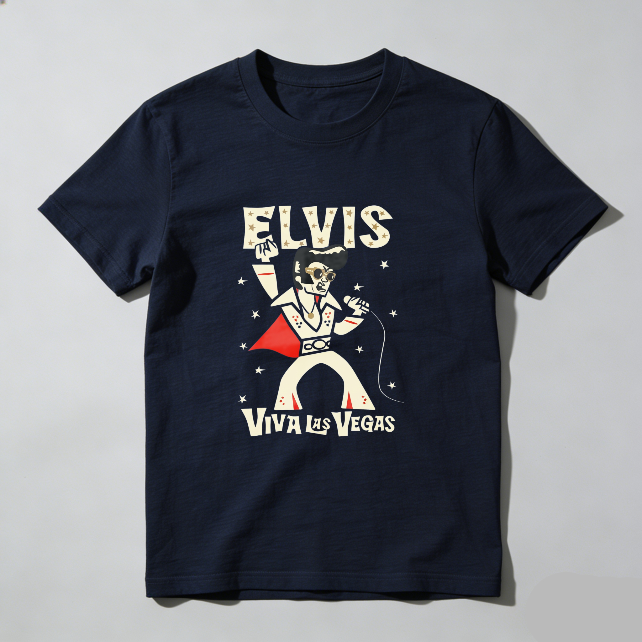 Casual Style, Men's T-Shirt,Viva Las Vegas Graphic, Summer Wear, Gift For Music Lovers