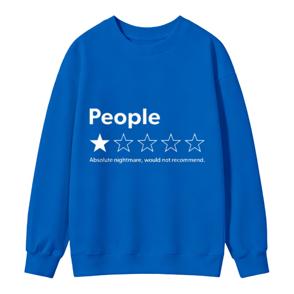 Unisex-Adults Sweatshirt - Black, Short Sleeve - Funny Review People One Star: Absolute Would , Suitable for Mens & Womens Outdoor Sweatshirt
