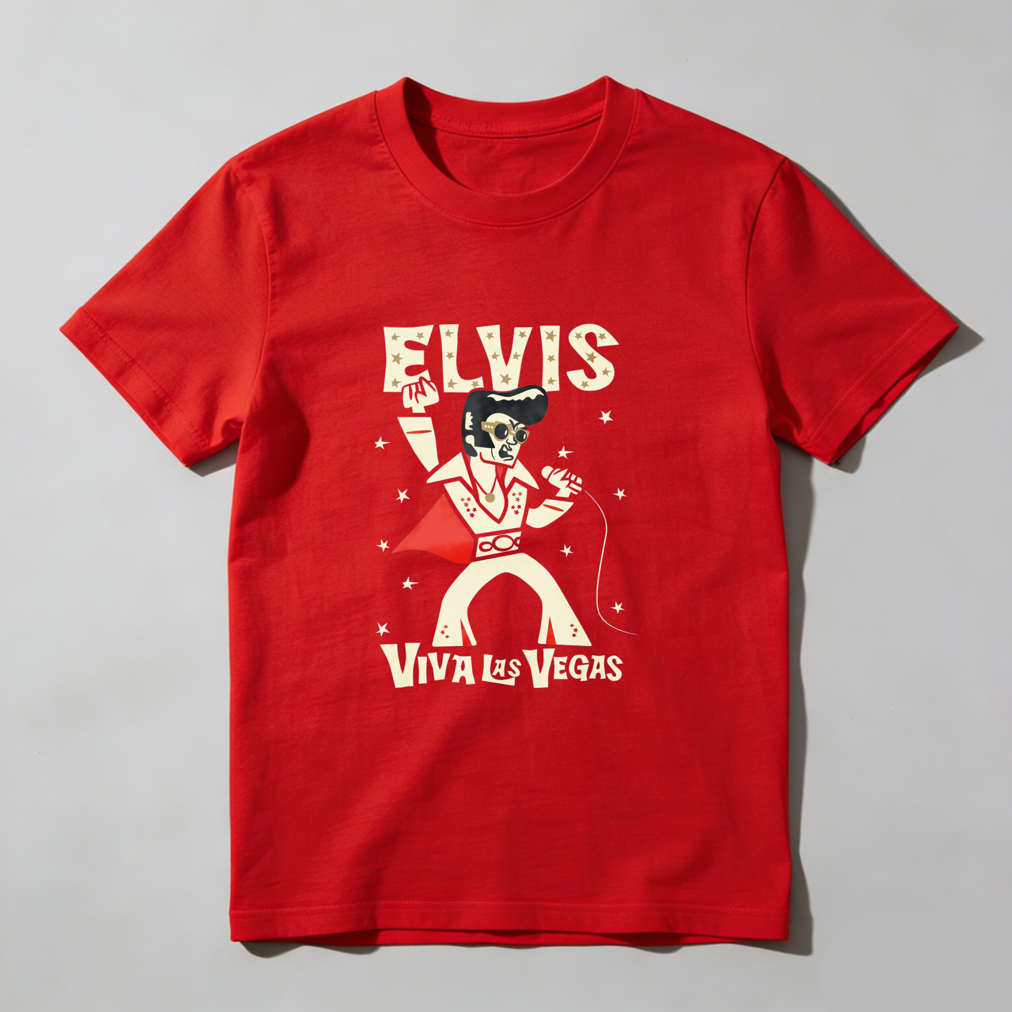 Casual Style, Men's T-Shirt,Viva Las Vegas Graphic, Summer Wear, Gift For Music Lovers