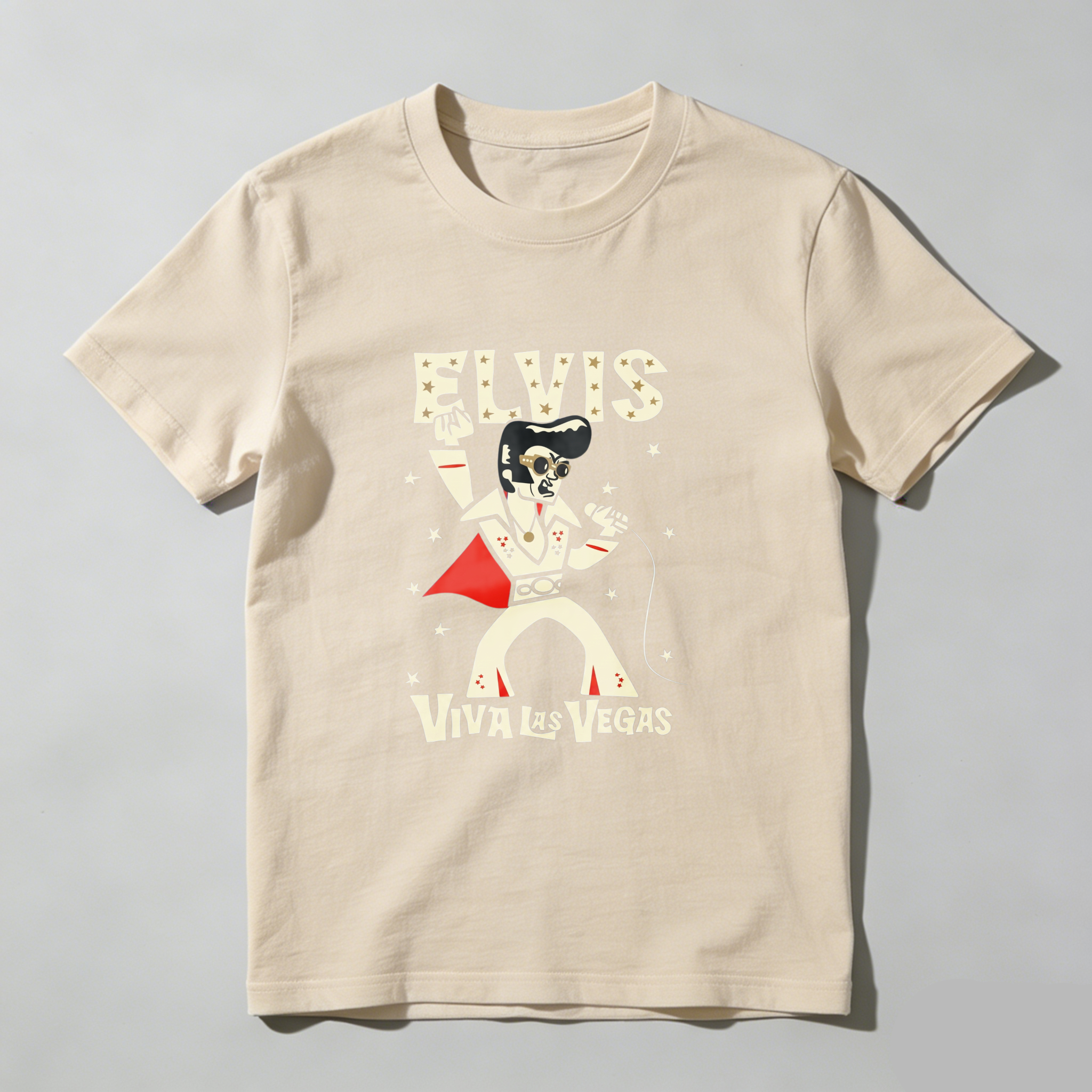 Casual Style, Men's T-Shirt,Viva Las Vegas Graphic, Summer Wear, Gift For Music Lovers