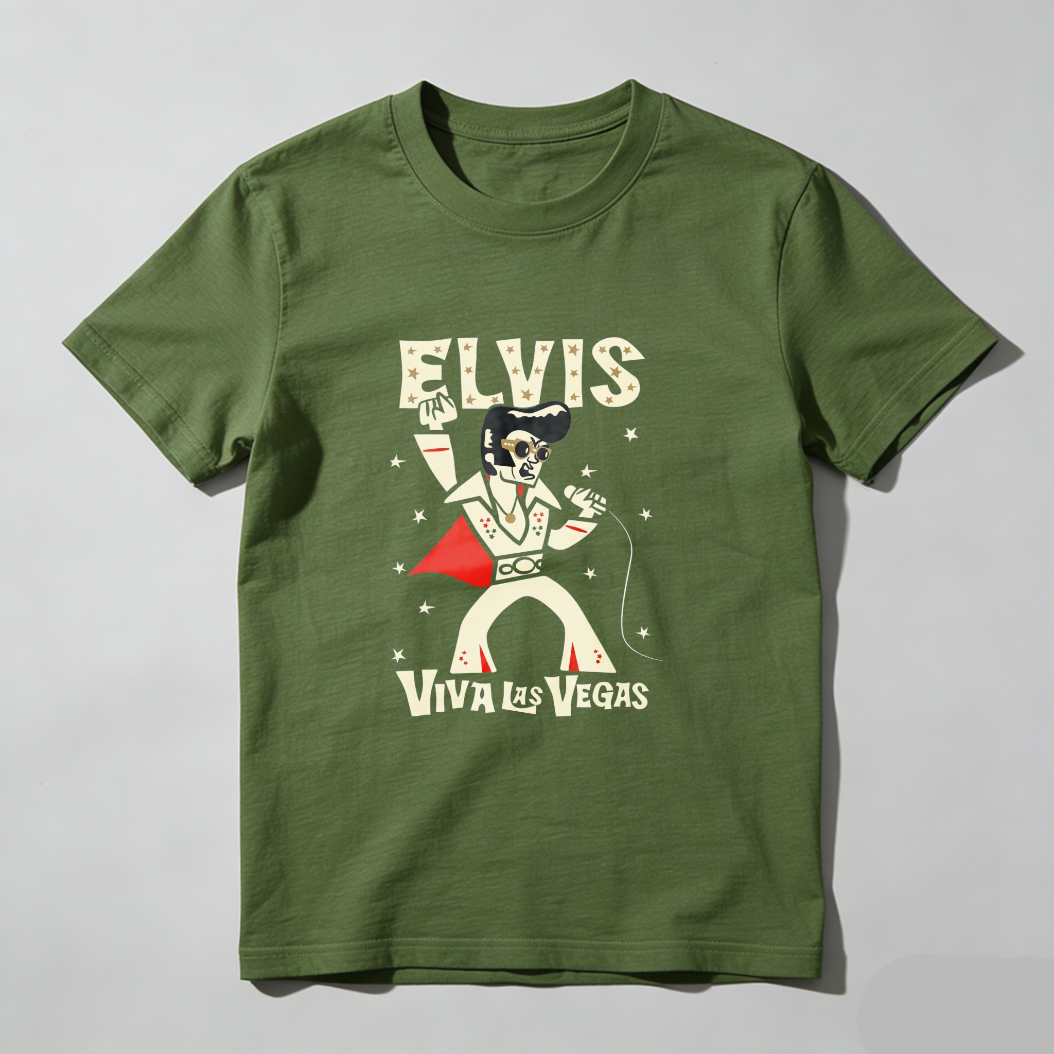 Casual Style, Men's T-Shirt,Viva Las Vegas Graphic, Summer Wear, Gift For Music Lovers